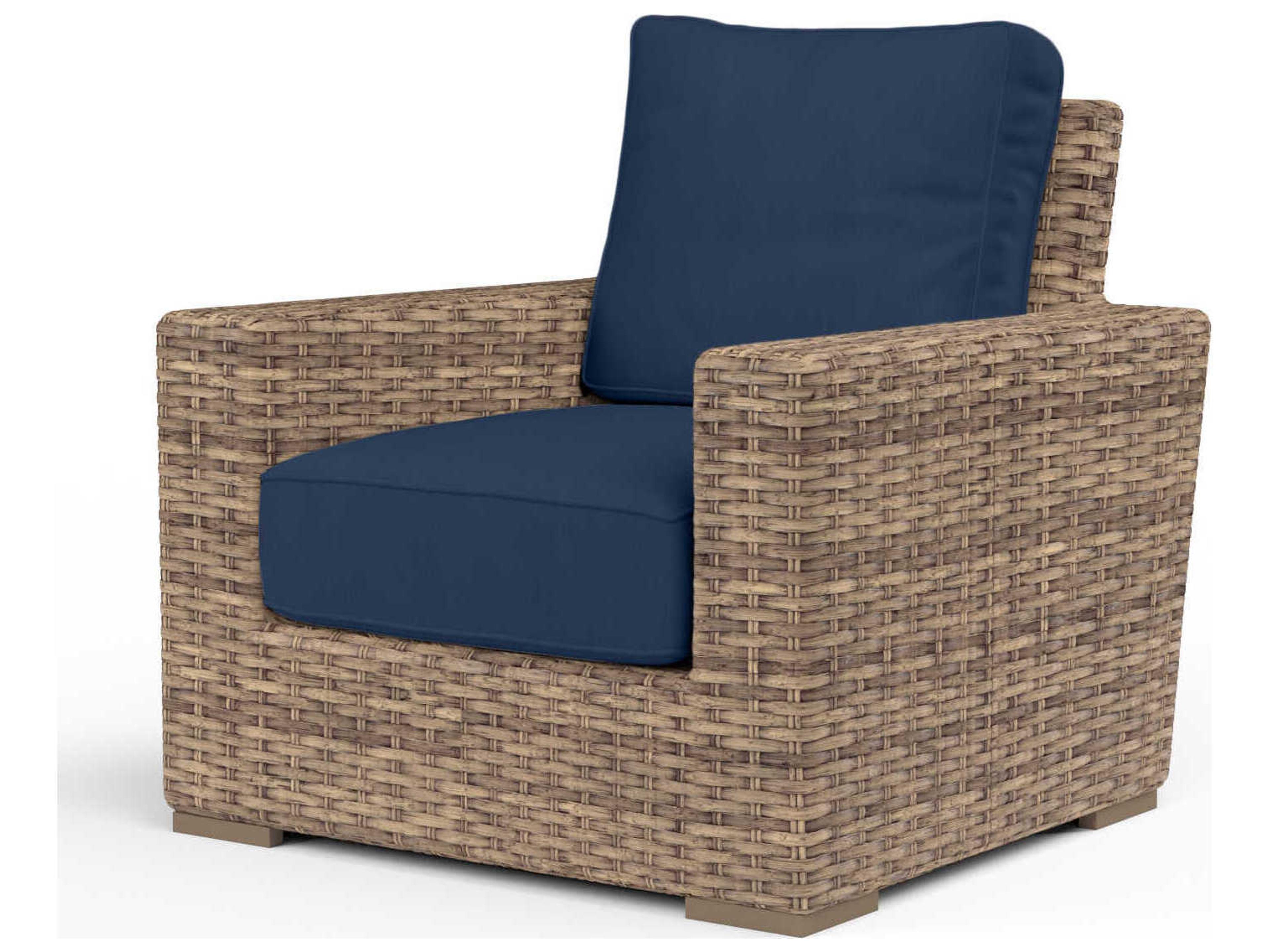 Havana Tobacco Wicker Cushion Lounge Chair