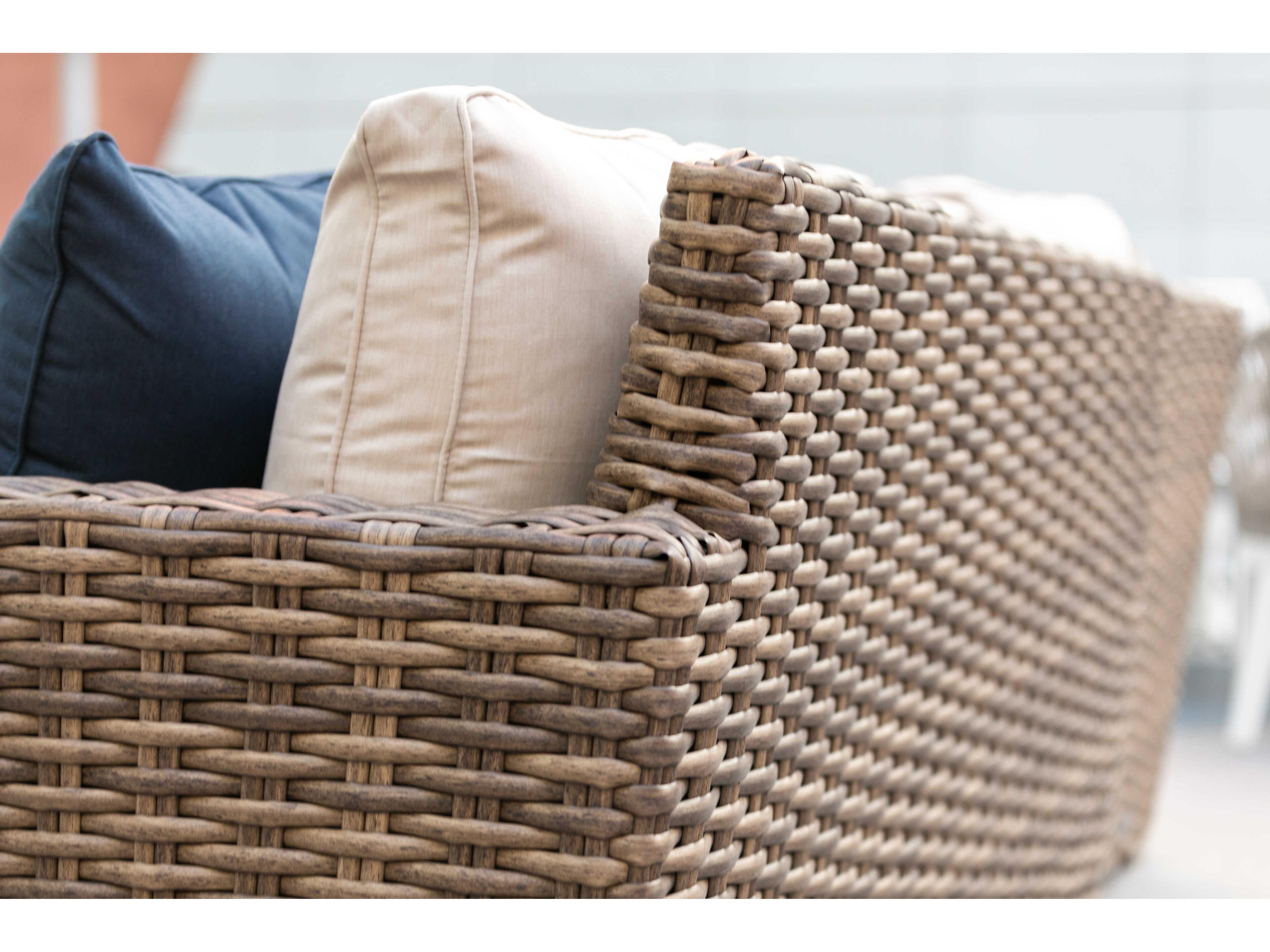 Sunset West Havana Tobacco Wicker Cushion Lounge Chair