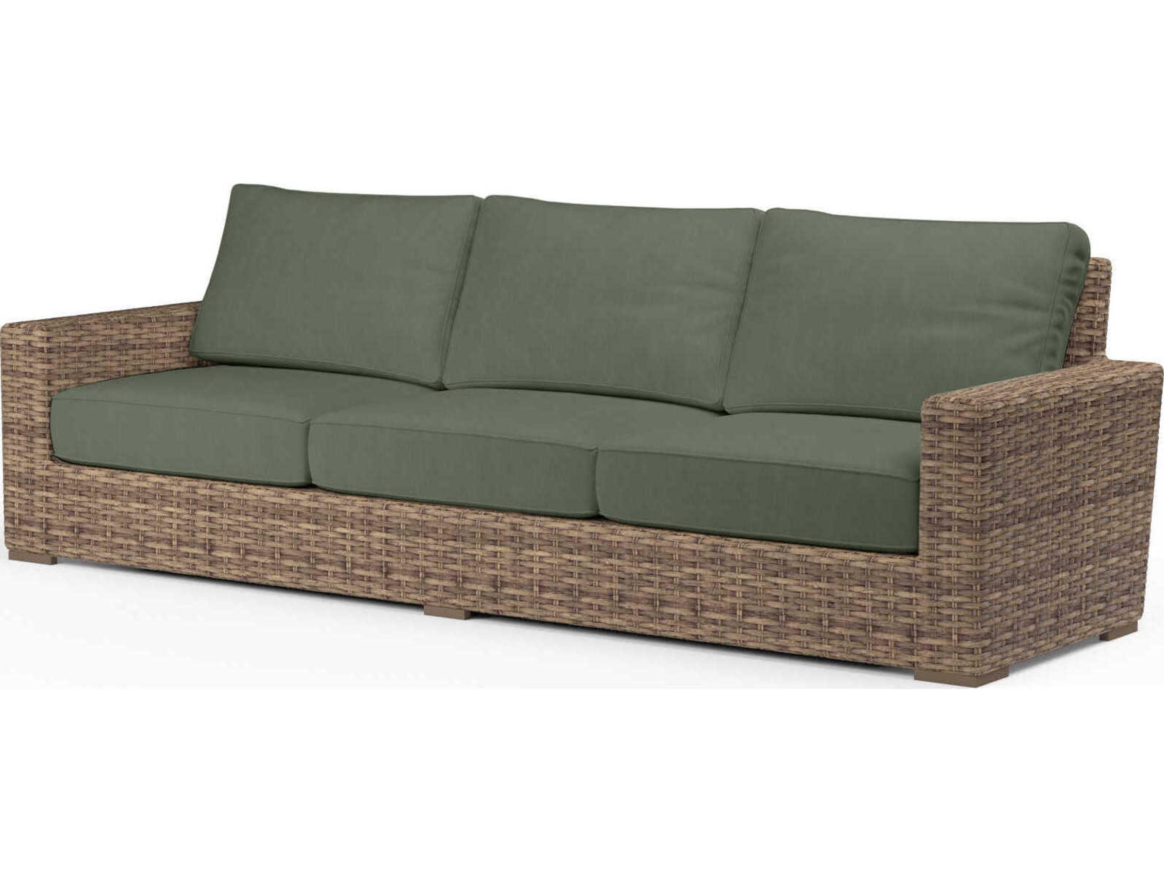 Sunset West Havana Tobacco Wicker Cushion Sofa