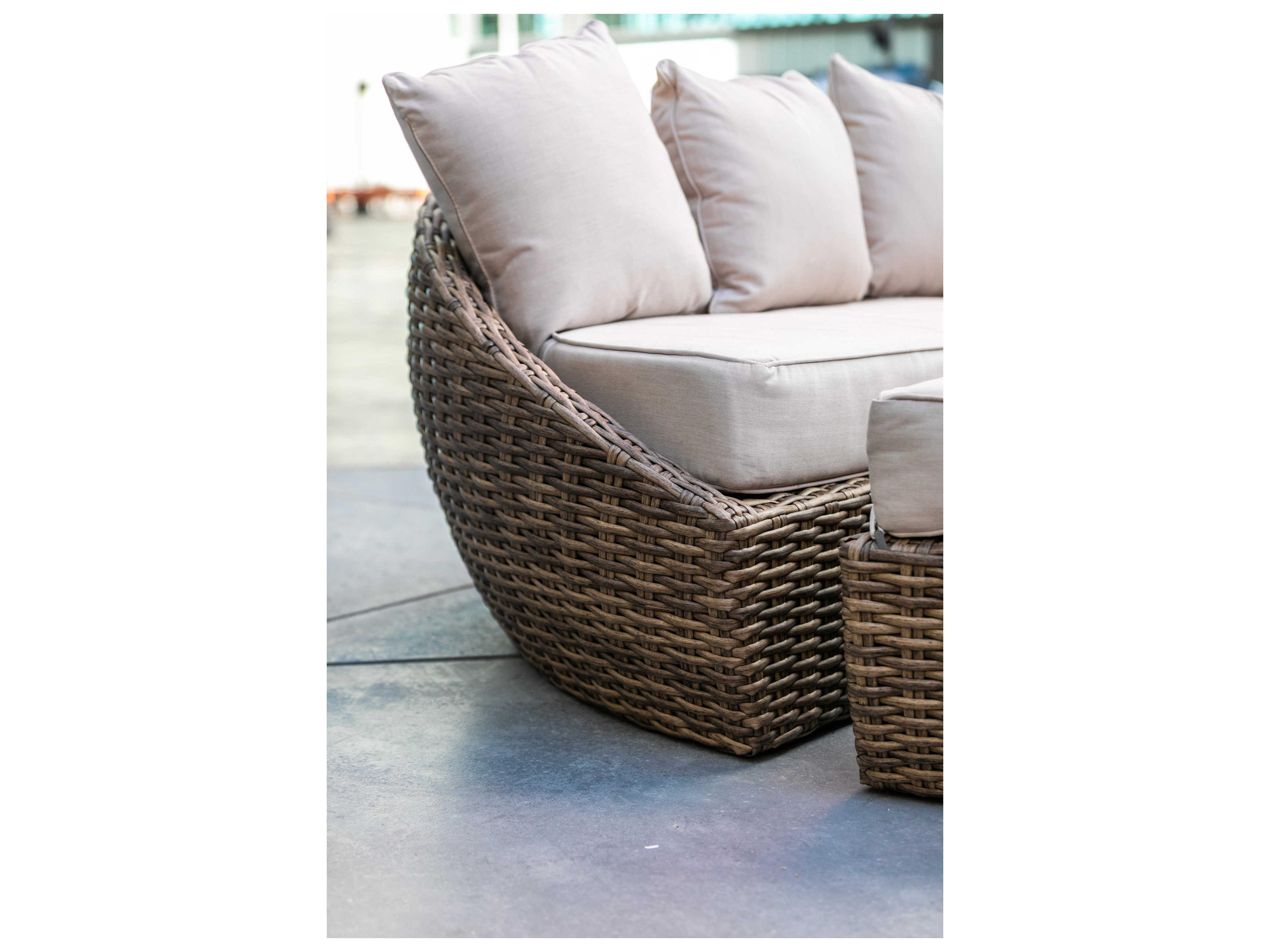 Sunset West Havana Medium Wood Wicker Cushion Lounge Bed