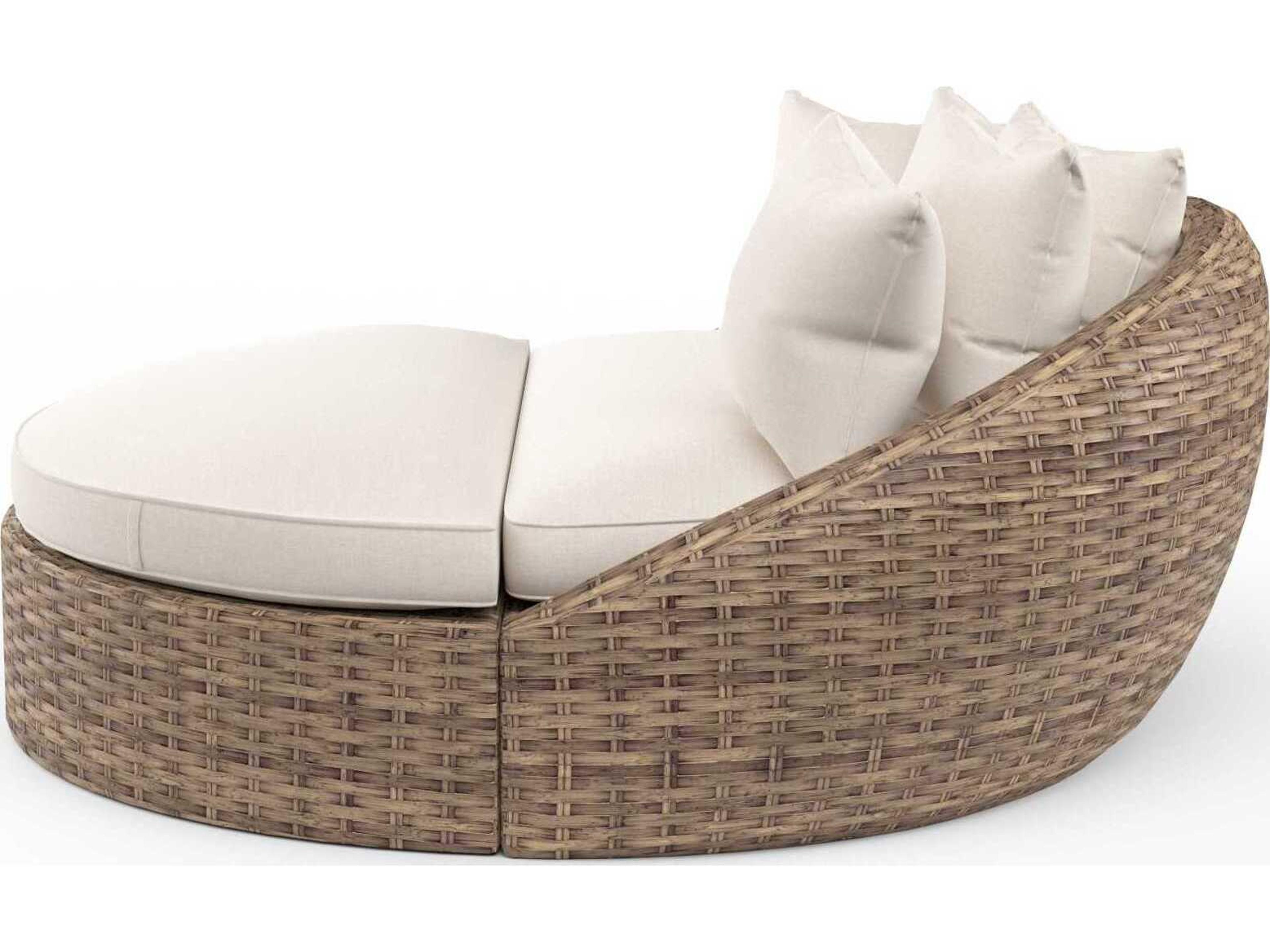 Sunset West Havana Medium Wood Wicker Cushion Lounge Bed