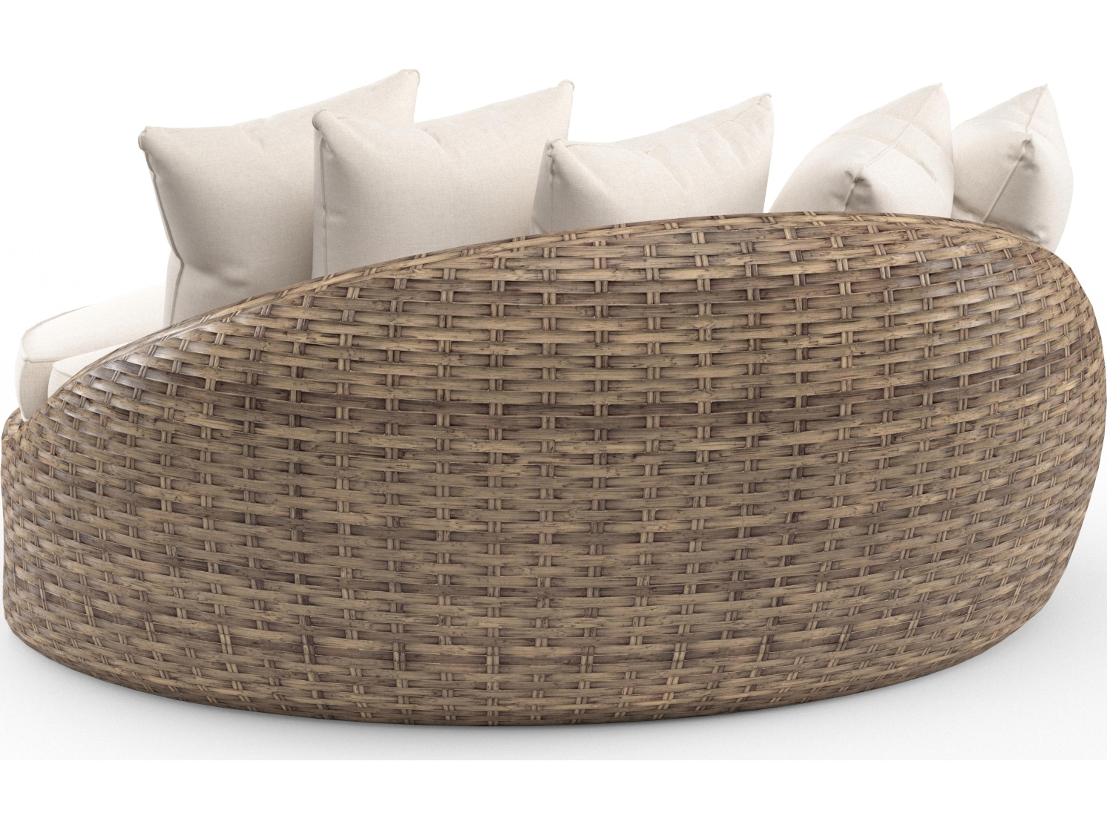 Sunset West Havana Wicker Lounge Round Outdoor Patio Daybed