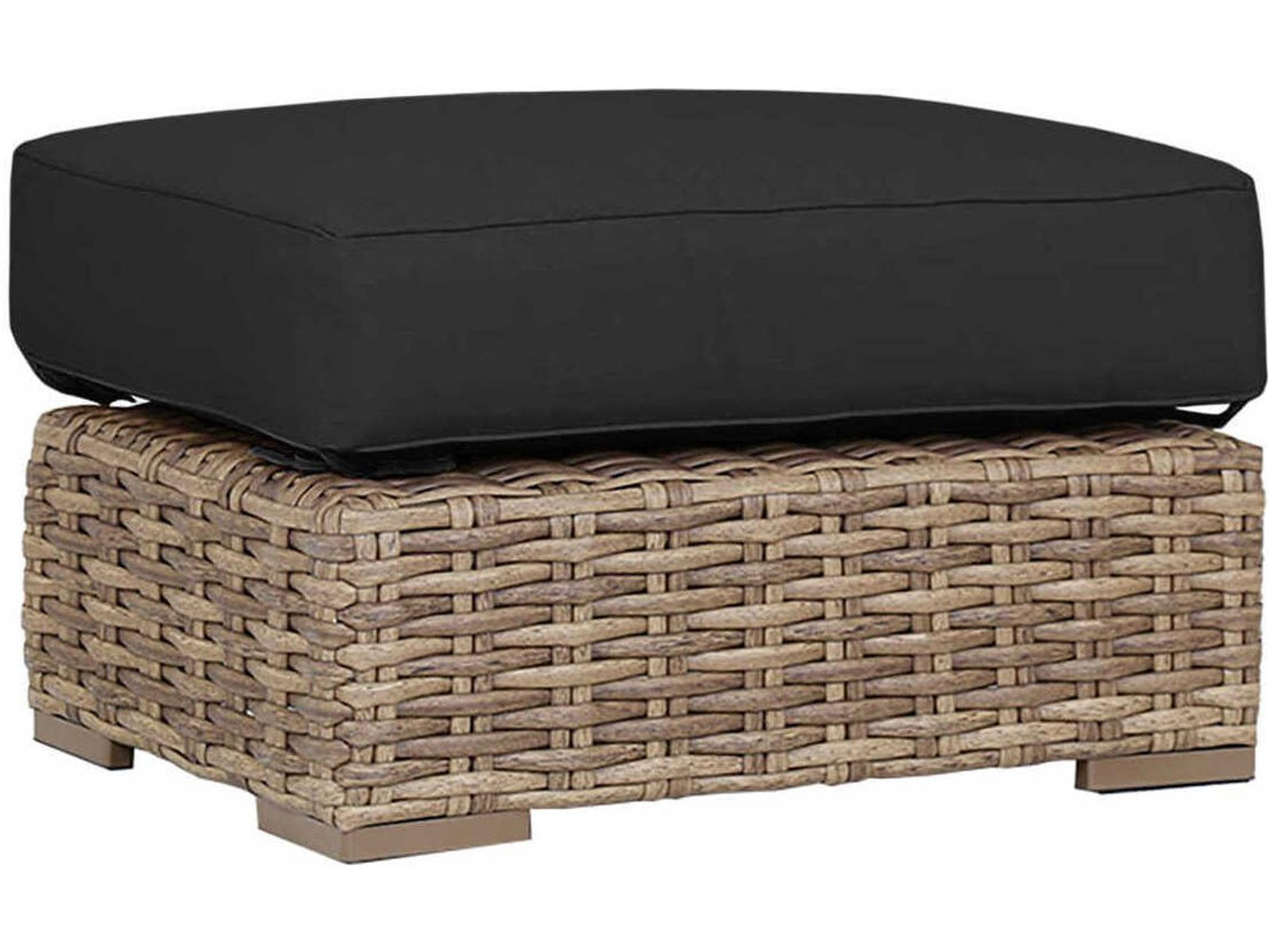 Havana Tobacco Wicker Cushion Ottoman