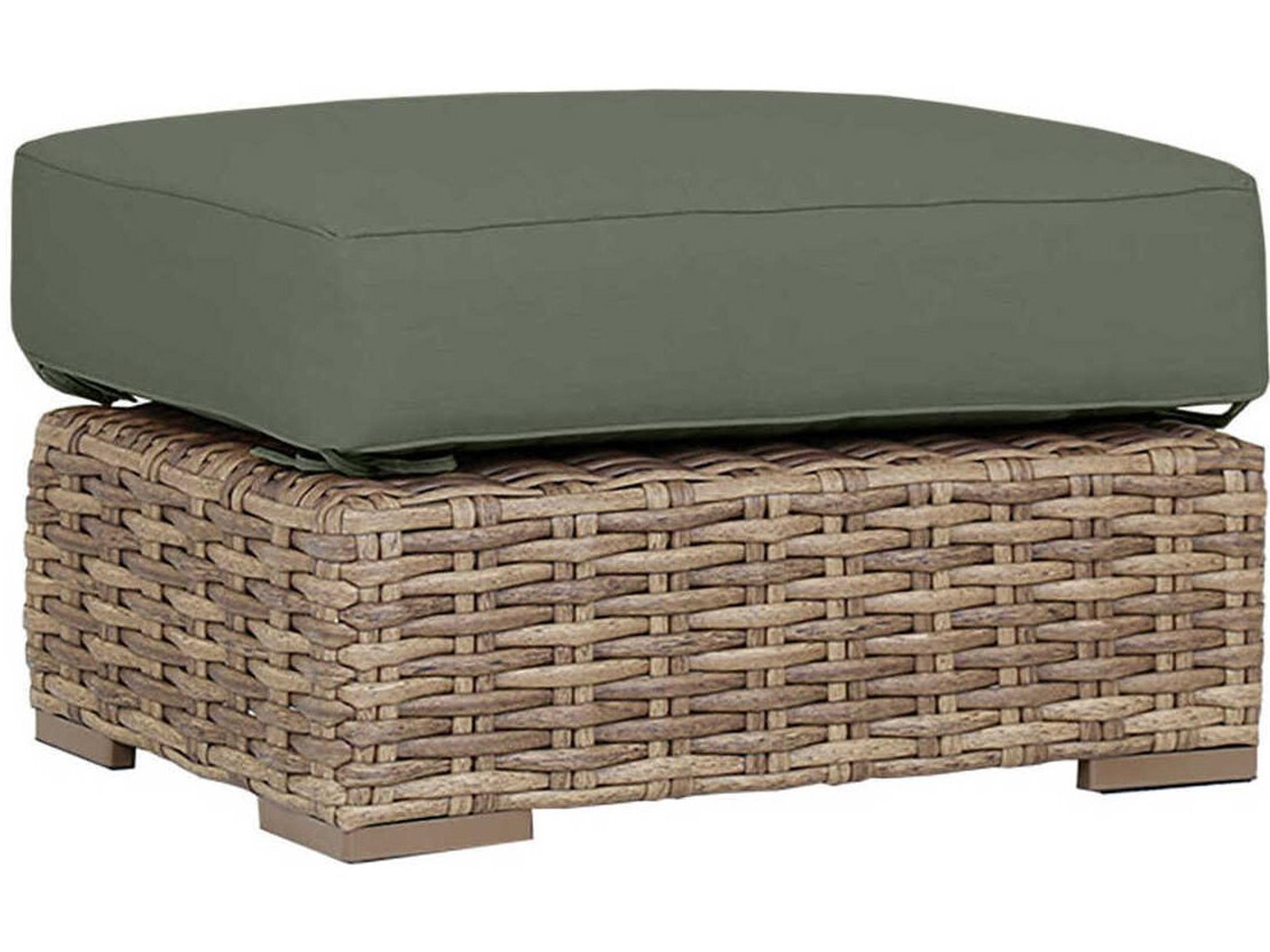 Havana Tobacco Wicker Cushion Ottoman