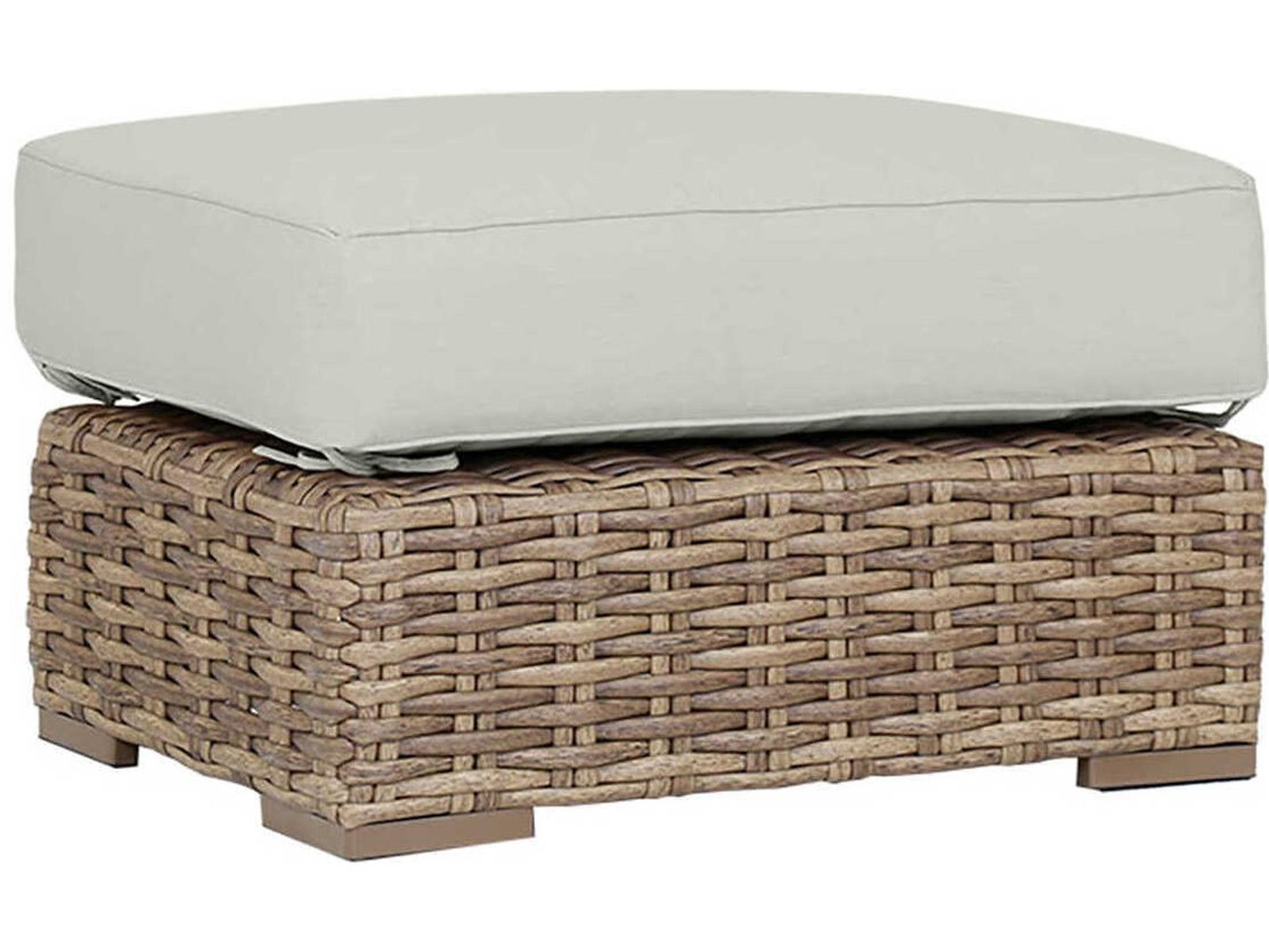 Havana Tobacco Wicker Cushion Ottoman