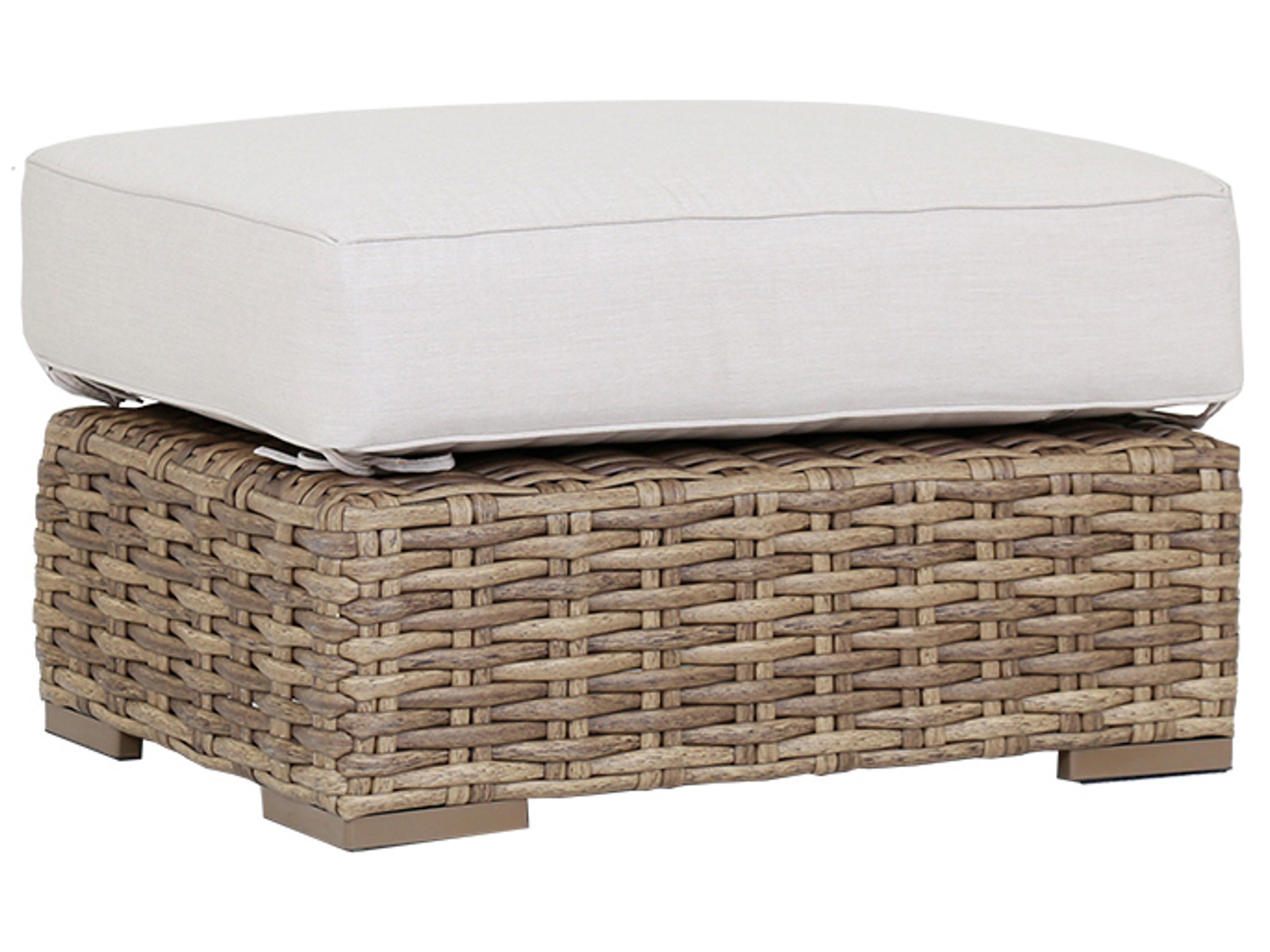 Havana Wicker Ottoman All-Weather Outdoor