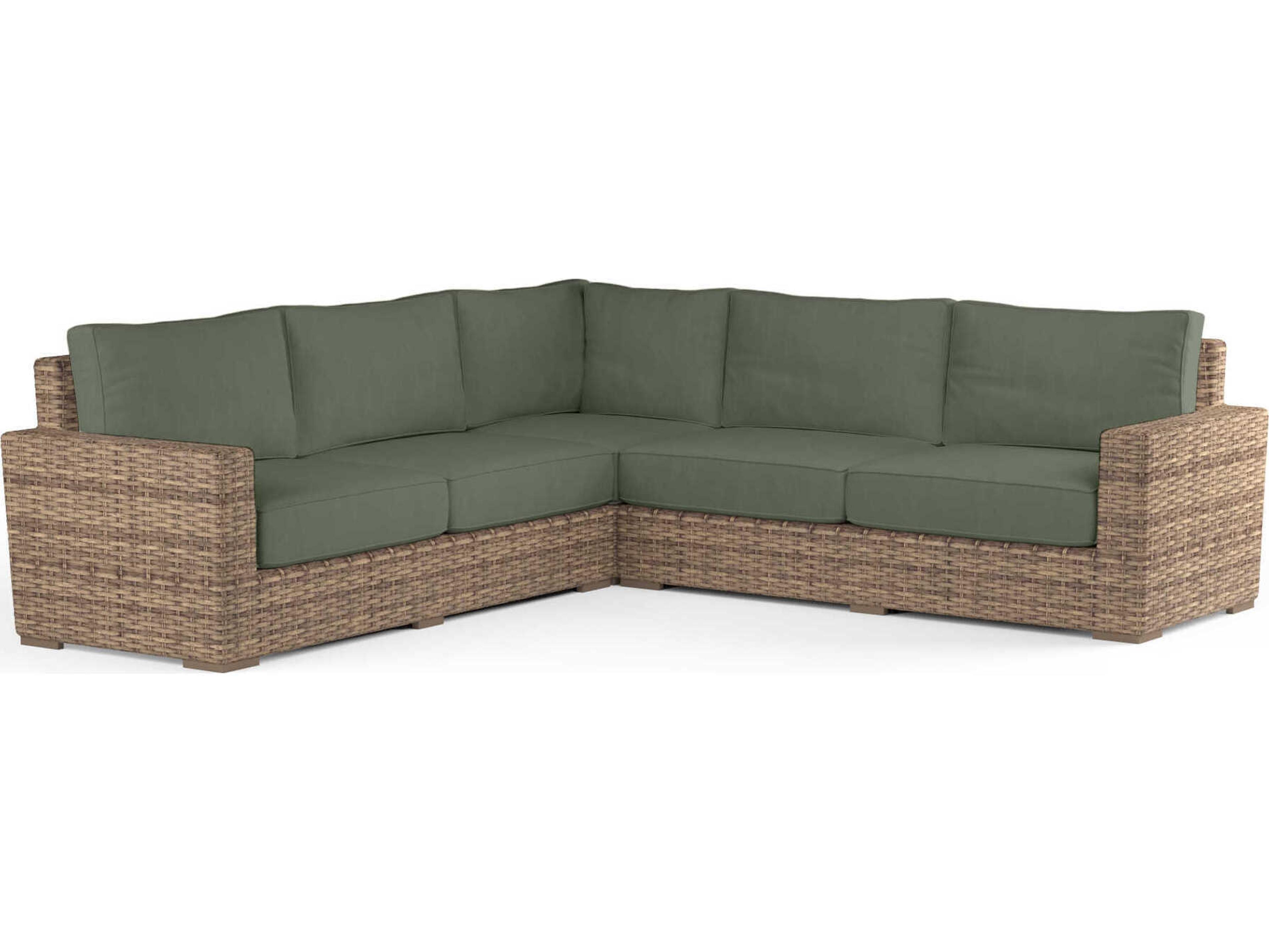 Havana Tobacco Wicker Cushion Sofa