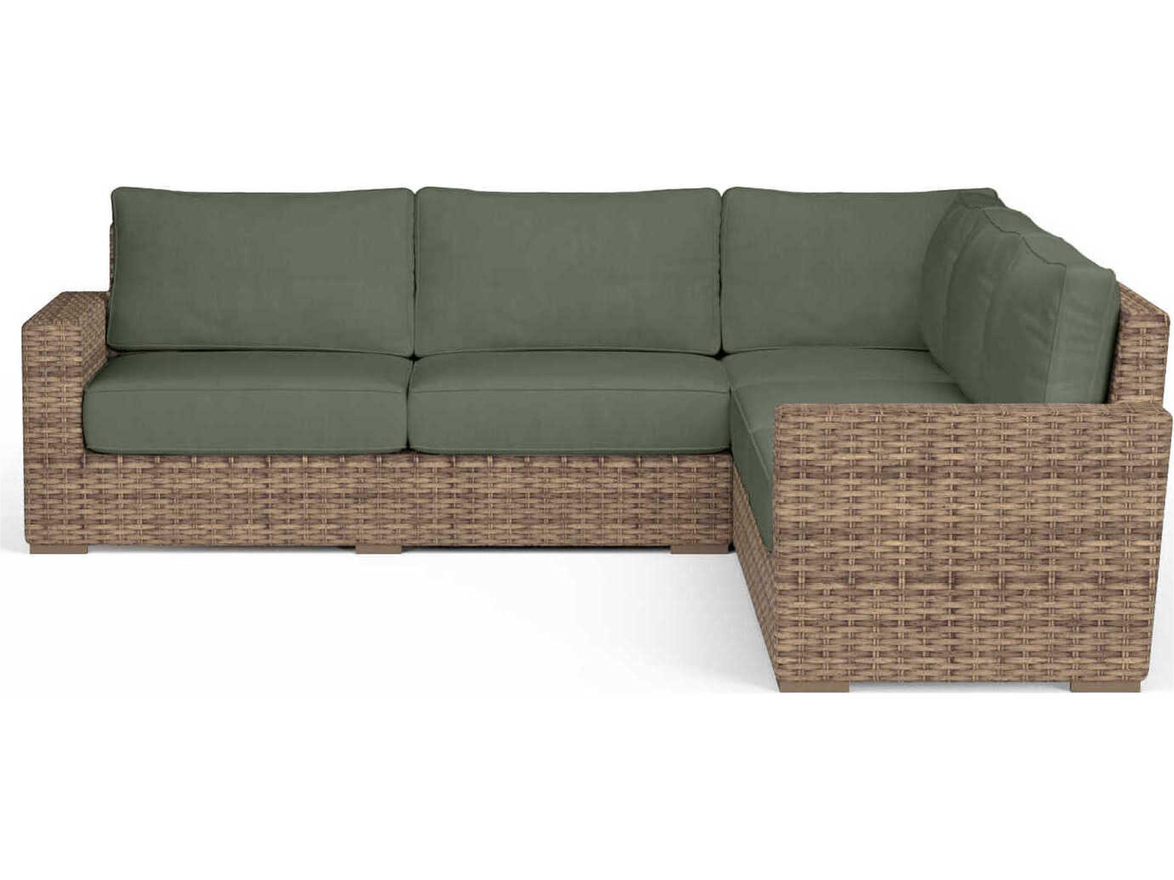 Sunset West Havana Tobacco Wicker Cushion Sofa