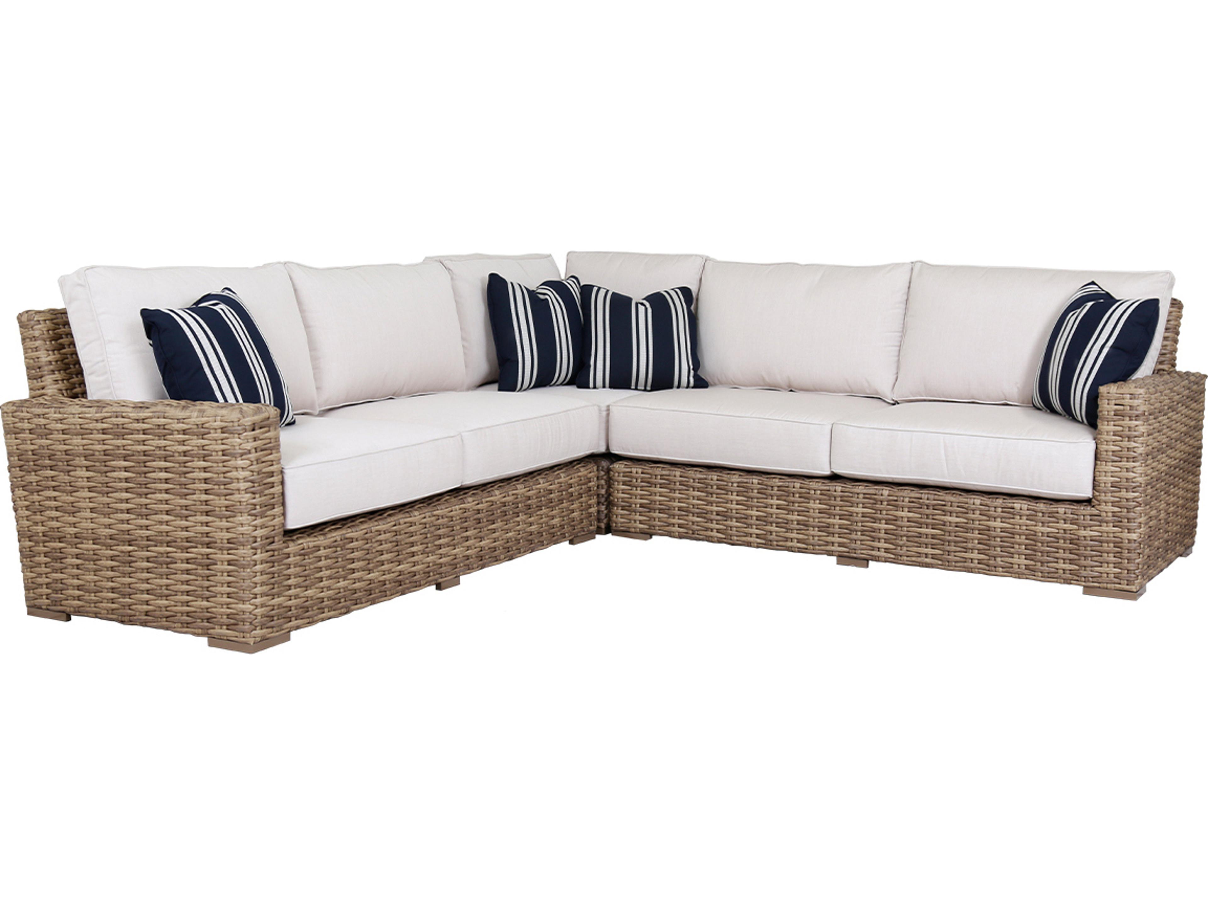 Sunset West Havana- As Pictured Aged Tobacco Wicker Cushion Lounge Set