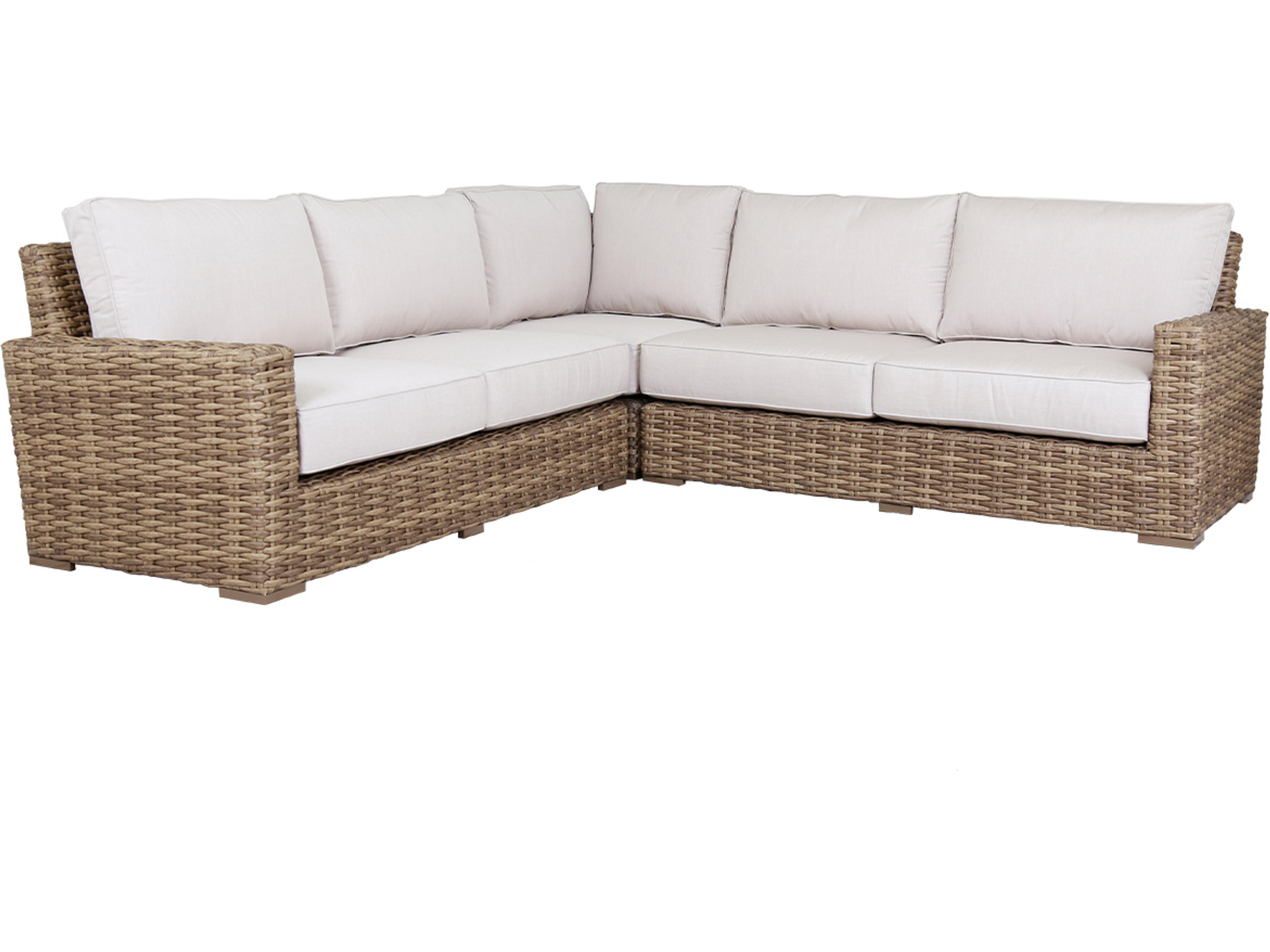 Sunset West Havana- As Pictured Aged Tobacco Wicker Cushion Lounge Set