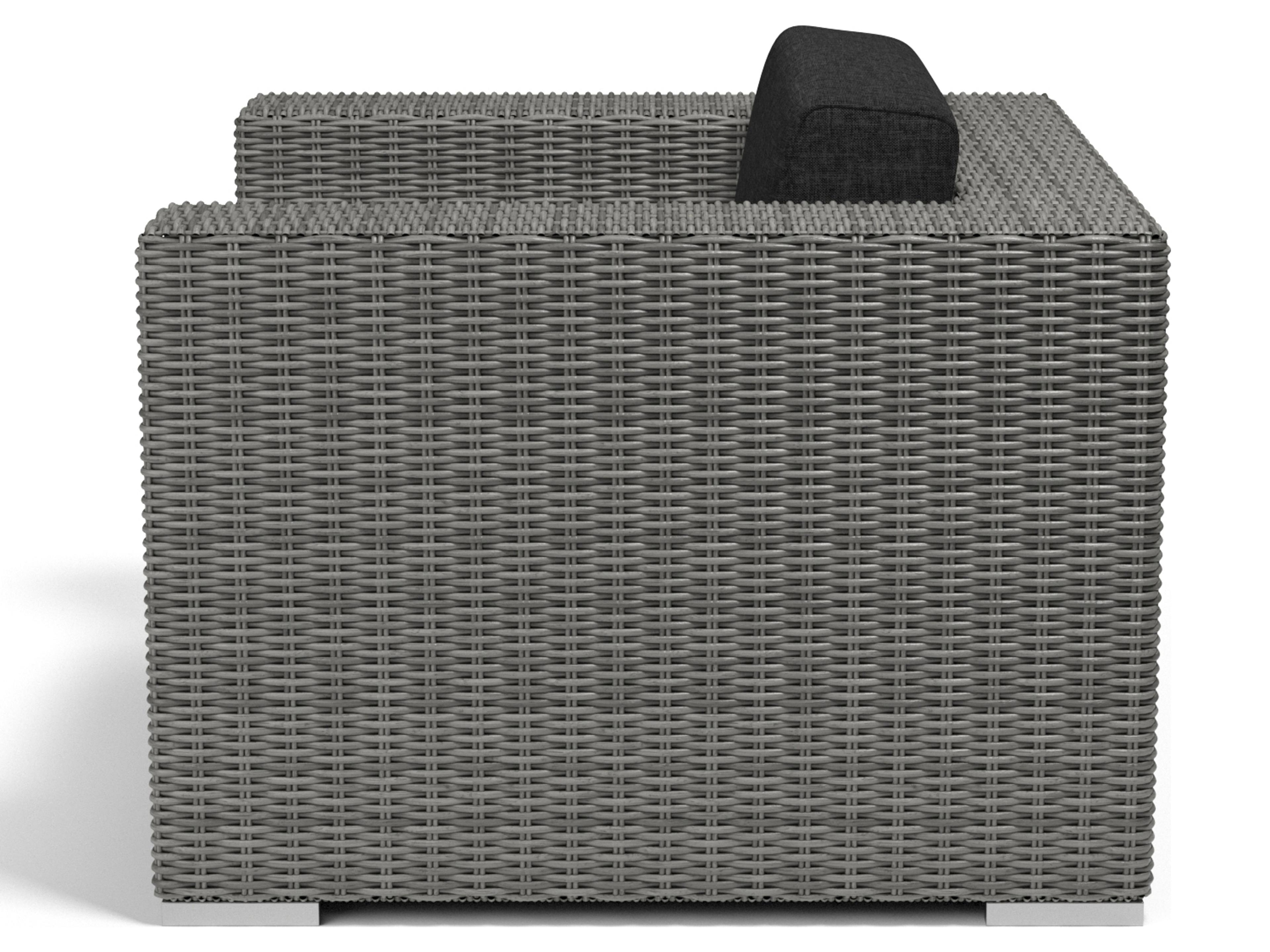 Sunset West Emerald II Wicker Outdoor Patio Lounge Chair in Spectrum Carbon