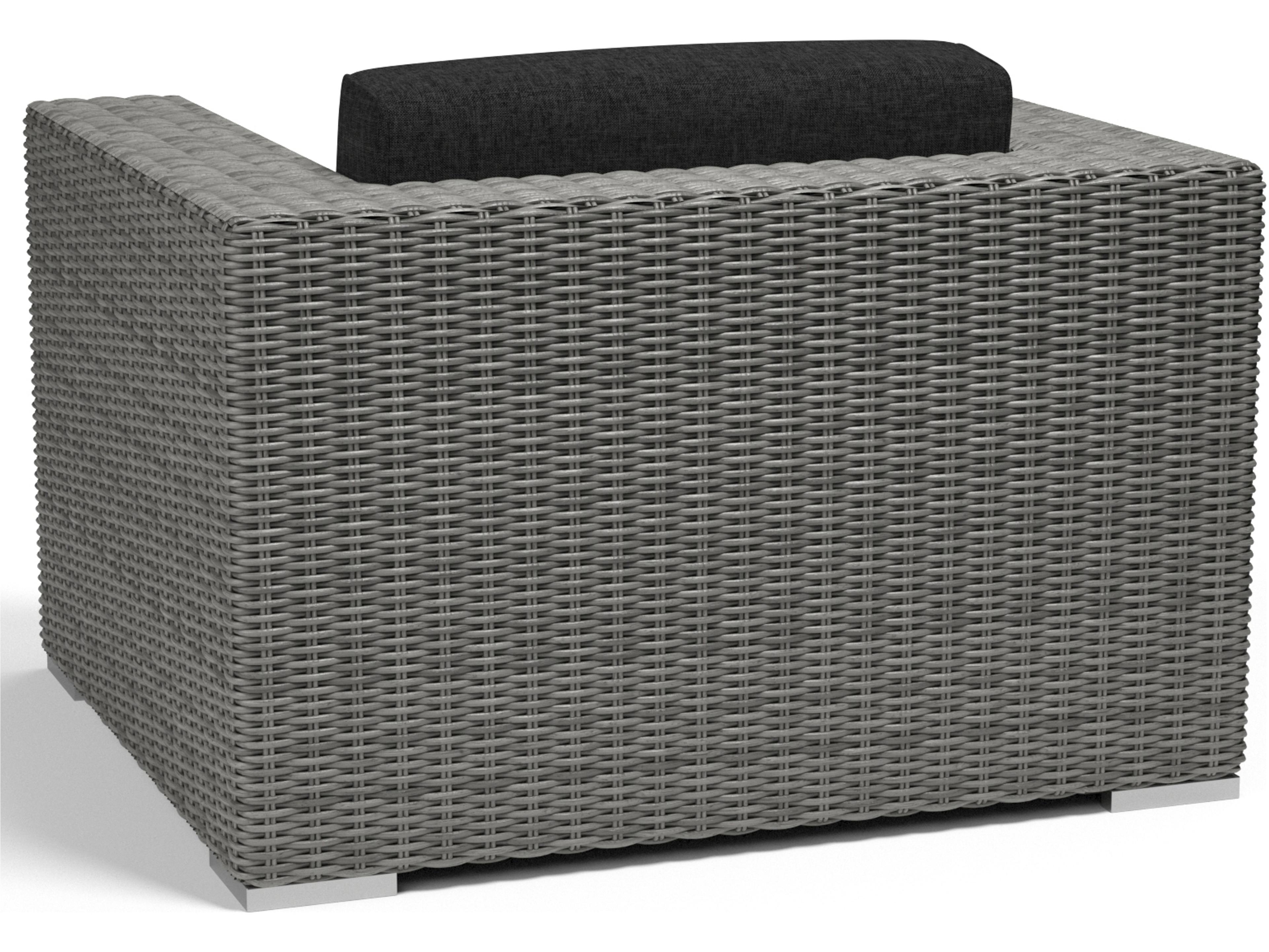 Sunset West Emerald II Wicker Outdoor Patio Lounge Chair in Spectrum Carbon