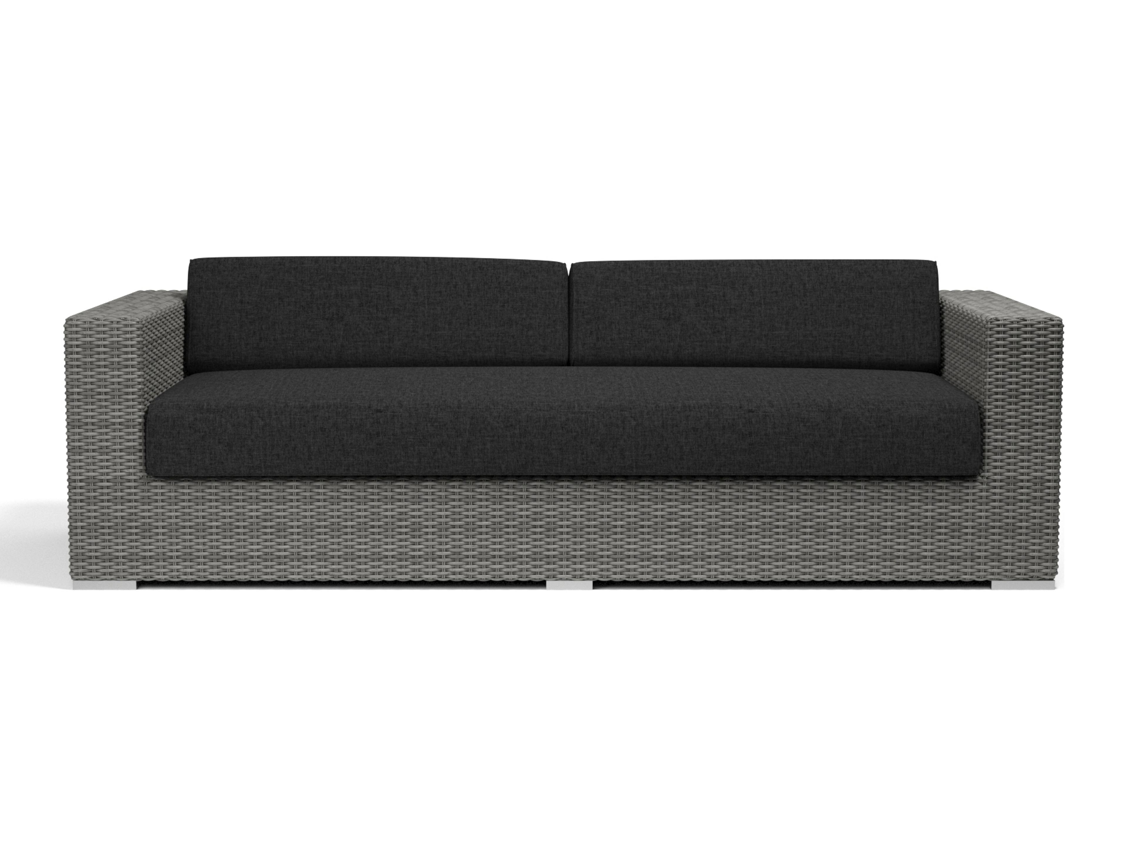 Sunset West Emerald II Wicker Outdoor Sofa in Spectrum Carbon