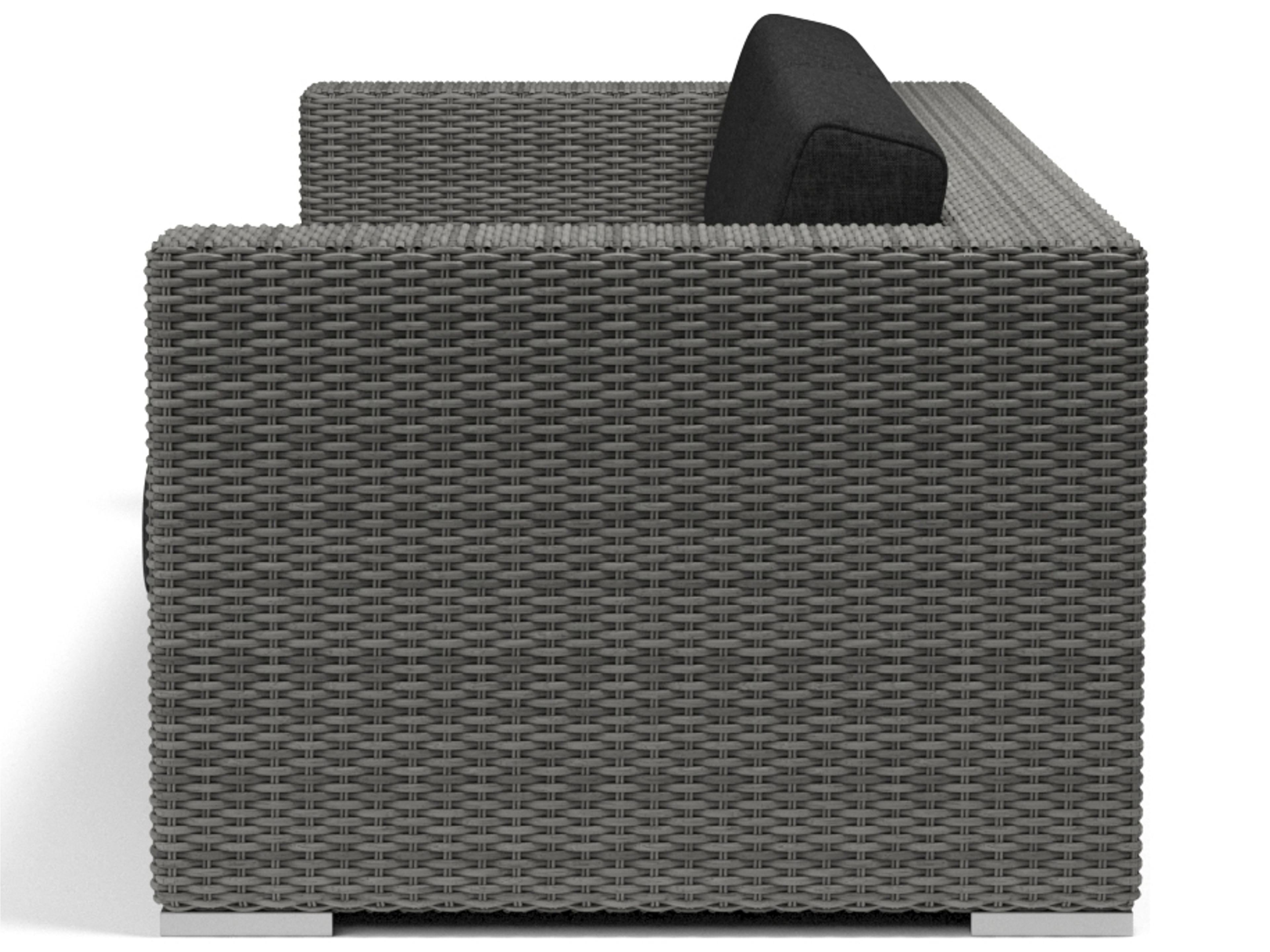 Sunset West Emerald II Wicker Outdoor Sofa in Spectrum Carbon