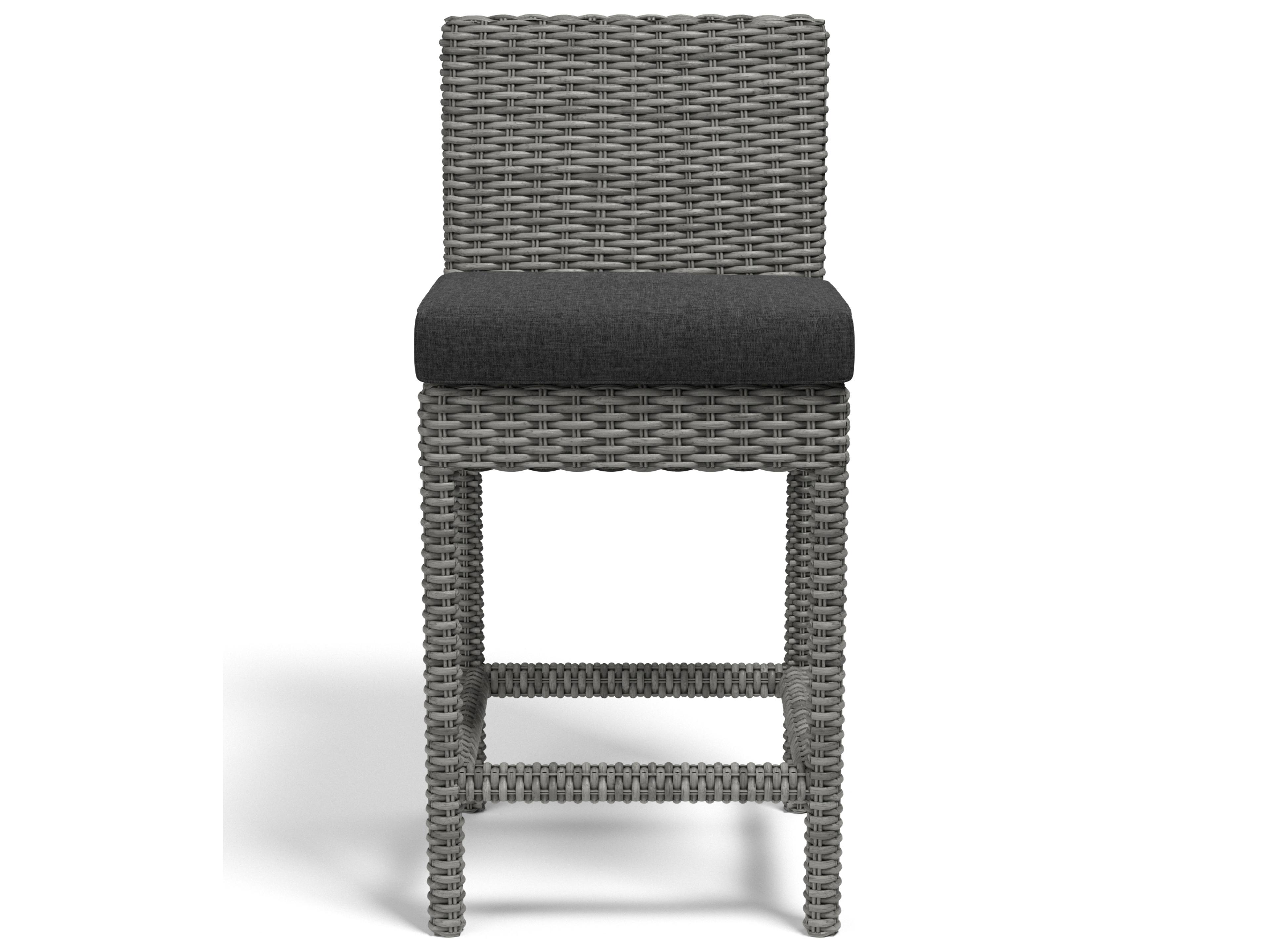 Sunset West Emerald II Wicker Outdoor Patio Counter Stool in Spectrum Carbon