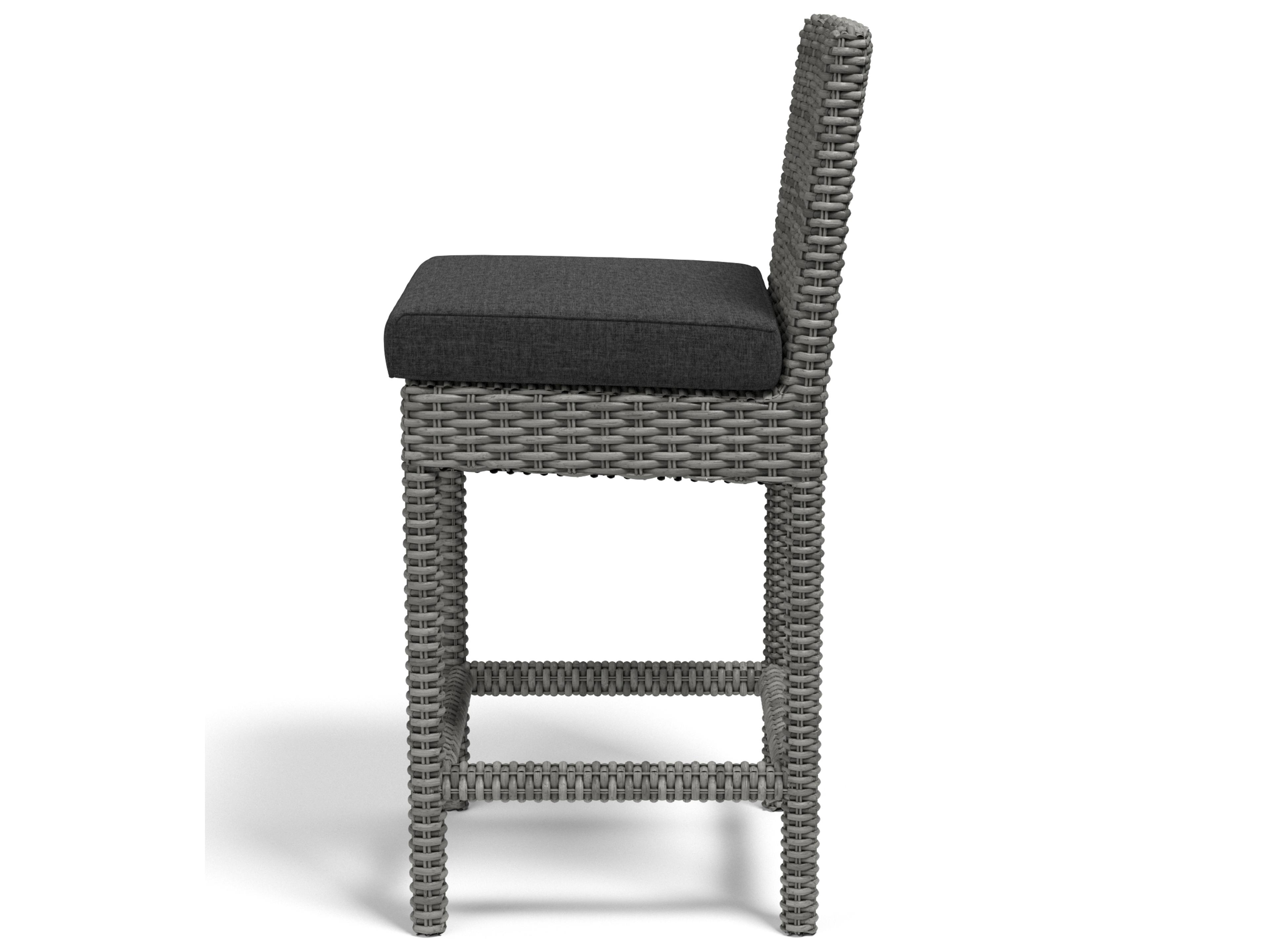 Sunset West Emerald II Wicker Outdoor Patio Counter Stool in Spectrum Carbon