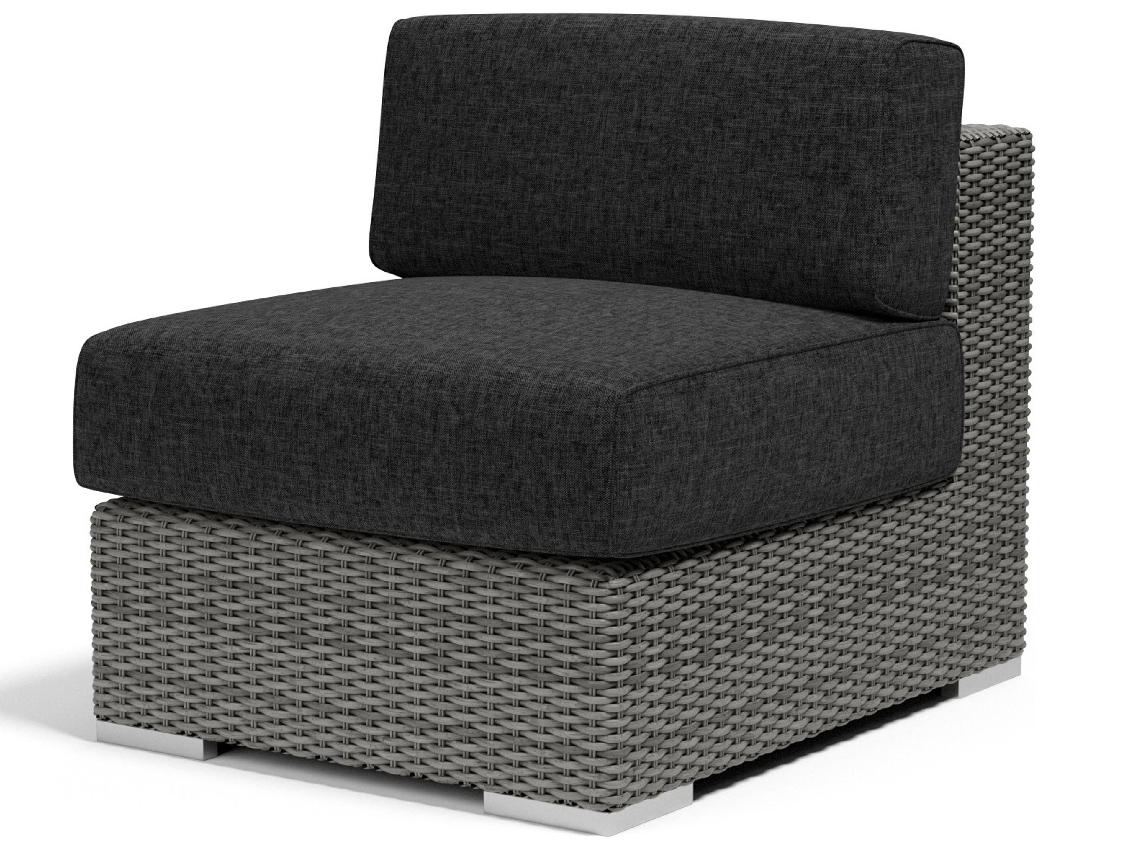 Emerald II Wicker Modular Outdoor Lounge Chair in Spectrum Carbon