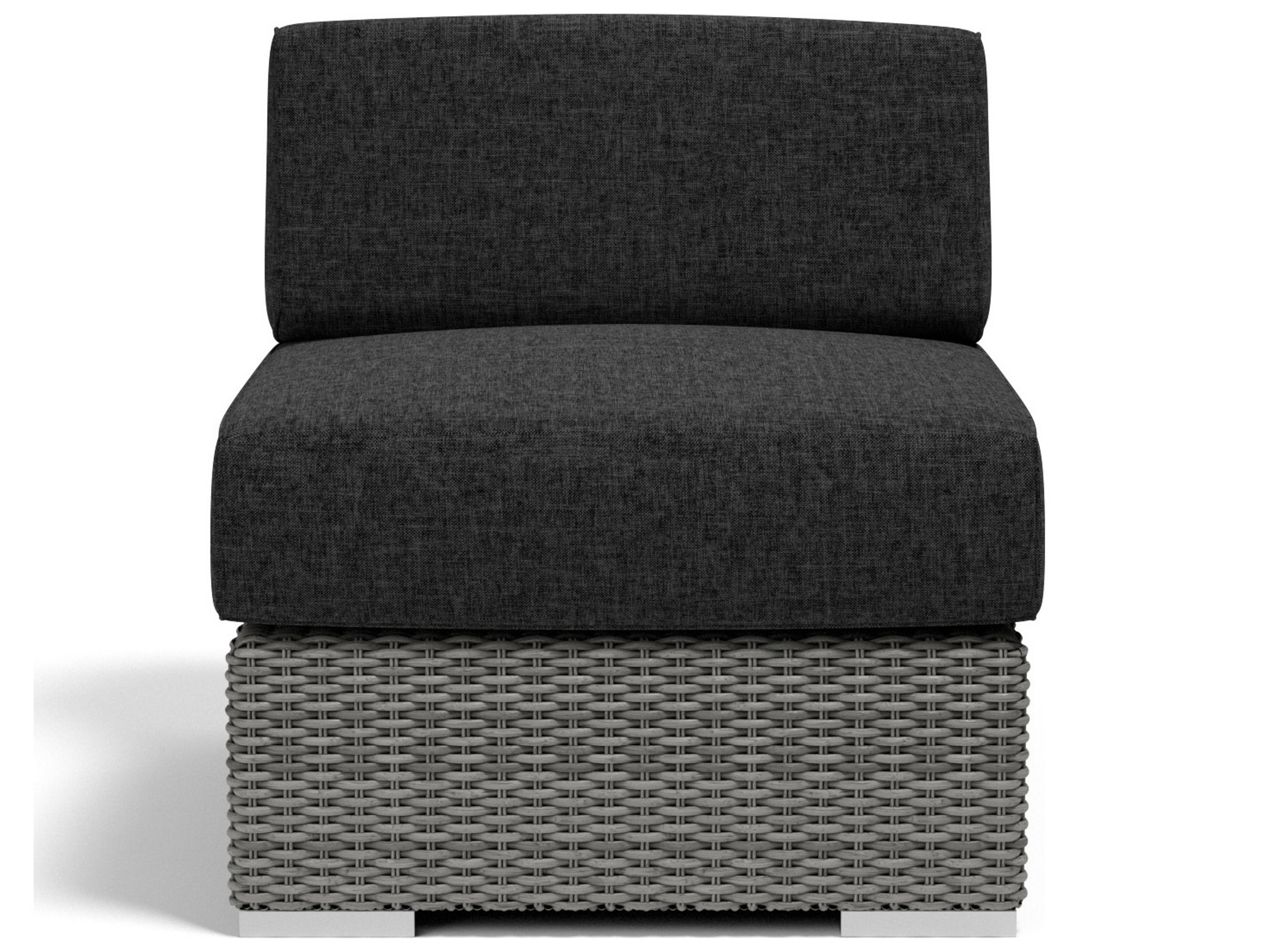 Sunset West Emerald II Wicker Modular Outdoor Lounge Chair in Spectrum Carbon