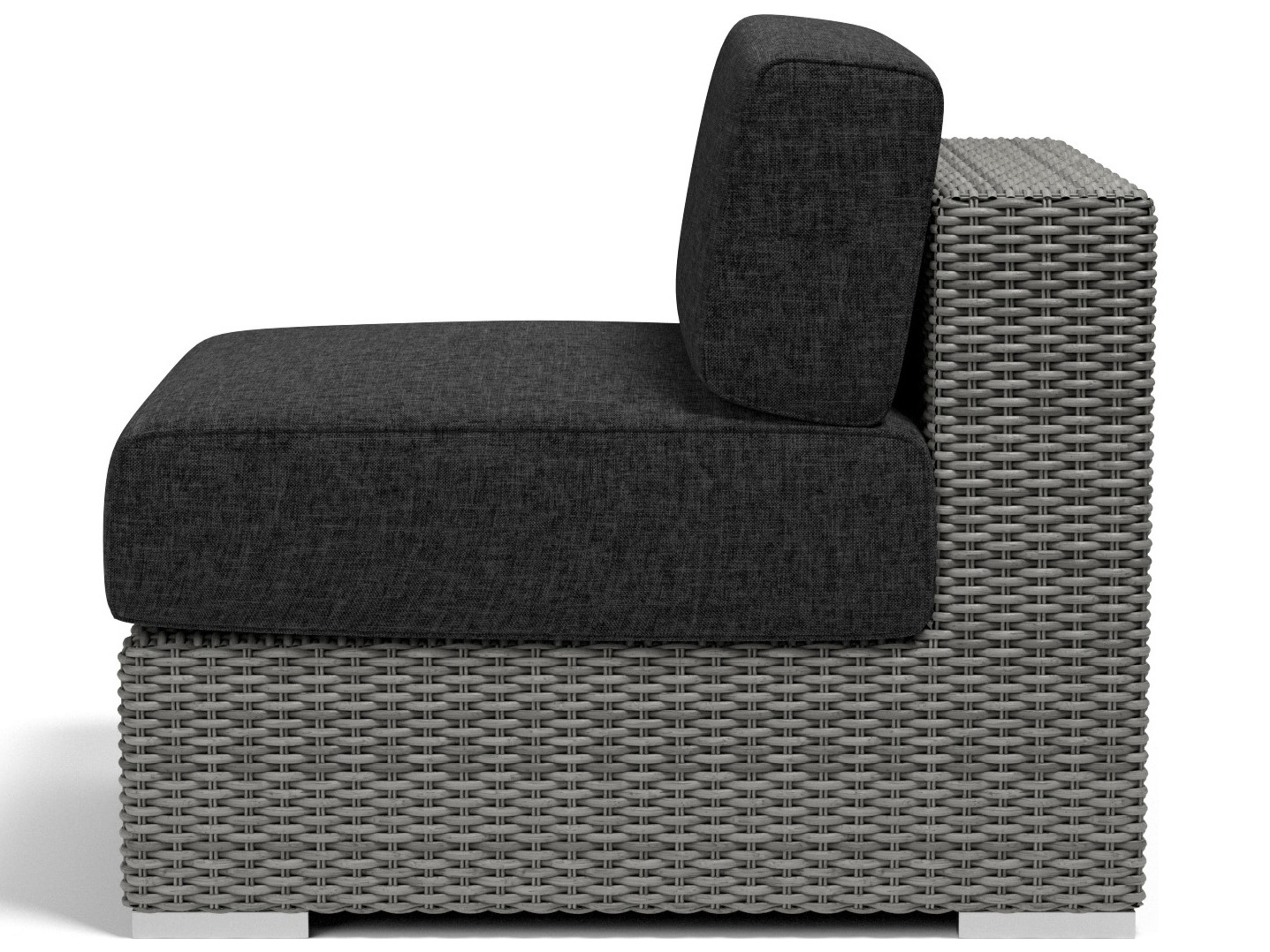 Sunset West Emerald II Wicker Modular Outdoor Lounge Chair in Spectrum Carbon