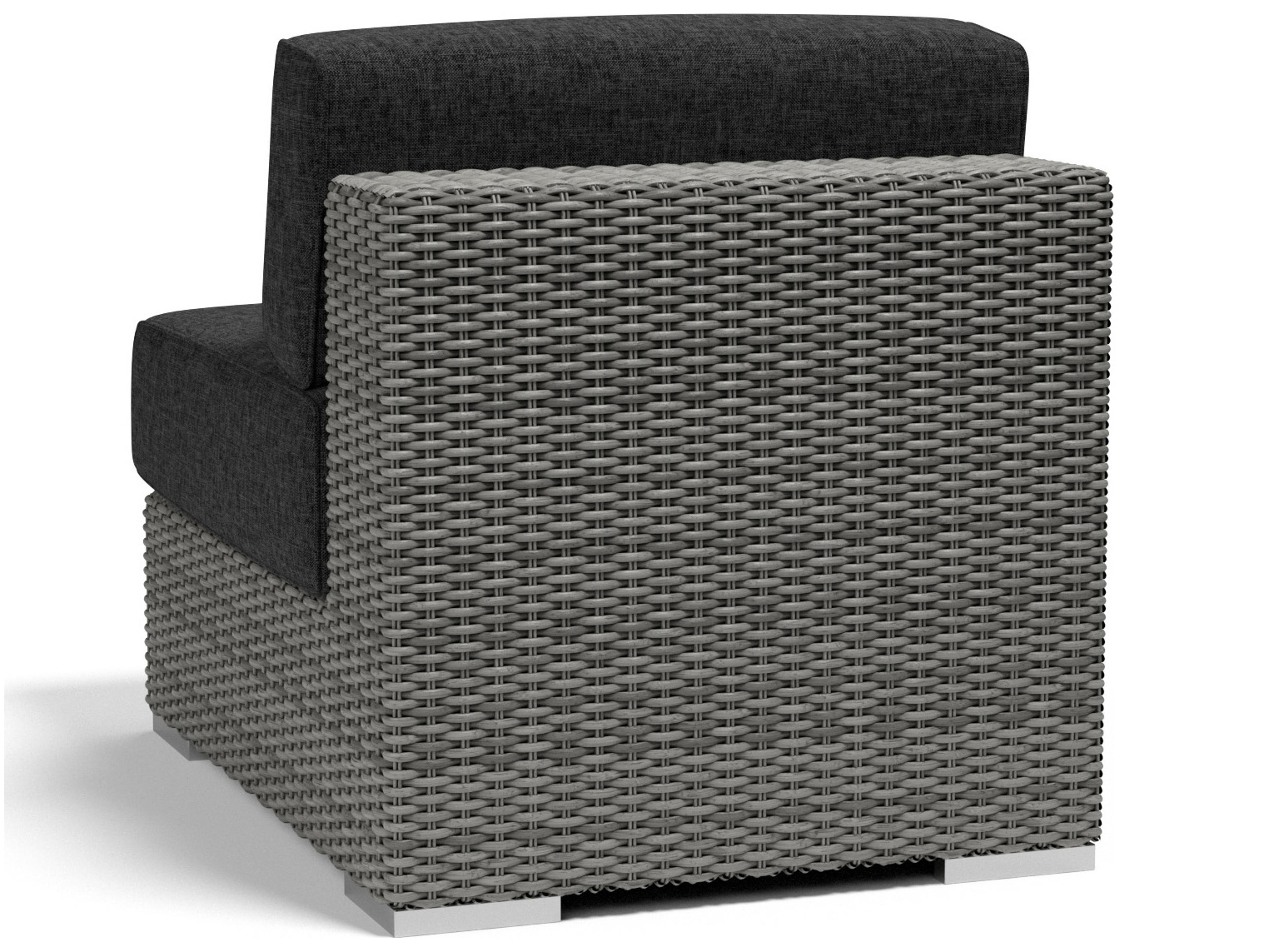 Sunset West Emerald II Wicker Modular Outdoor Lounge Chair in Spectrum Carbon