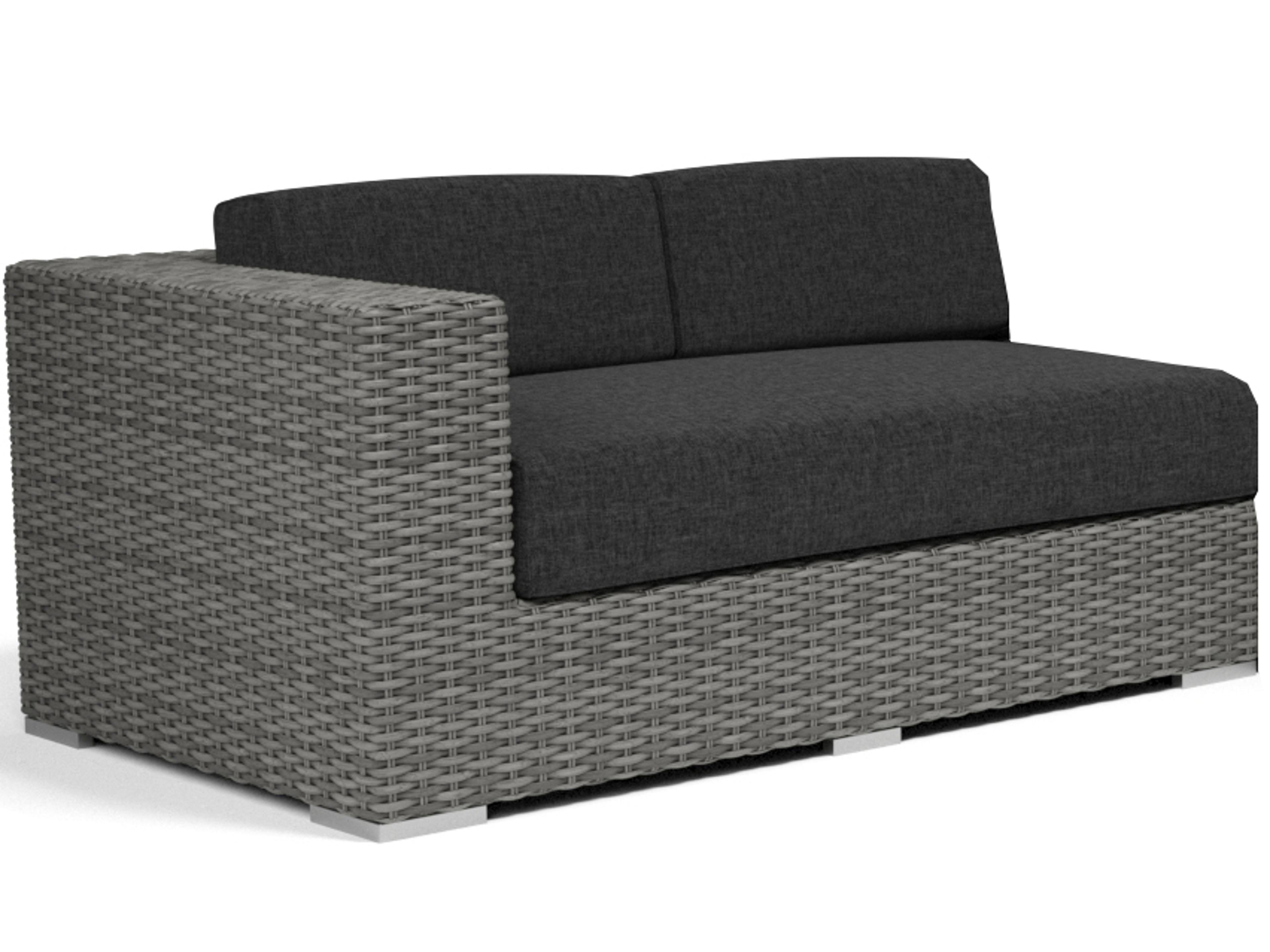 Emerald II Wicker Left Arm Outdoor Patio Lounge Chair