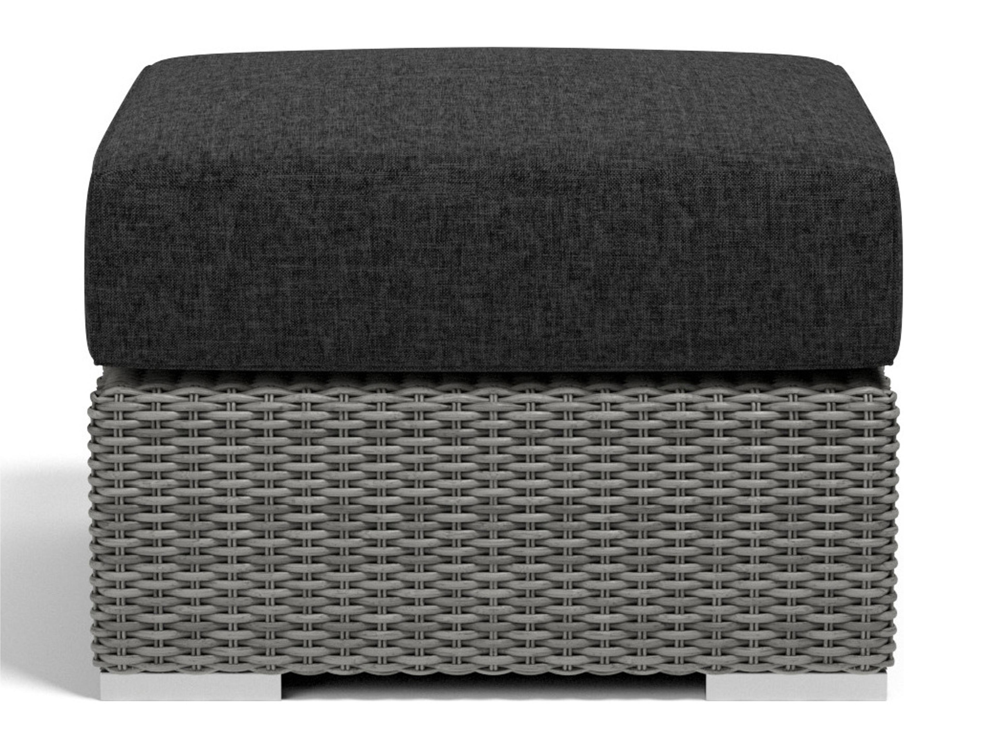 Sunset West Emerald II Wicker Outdoor Ottoman in Spectrum Carbon