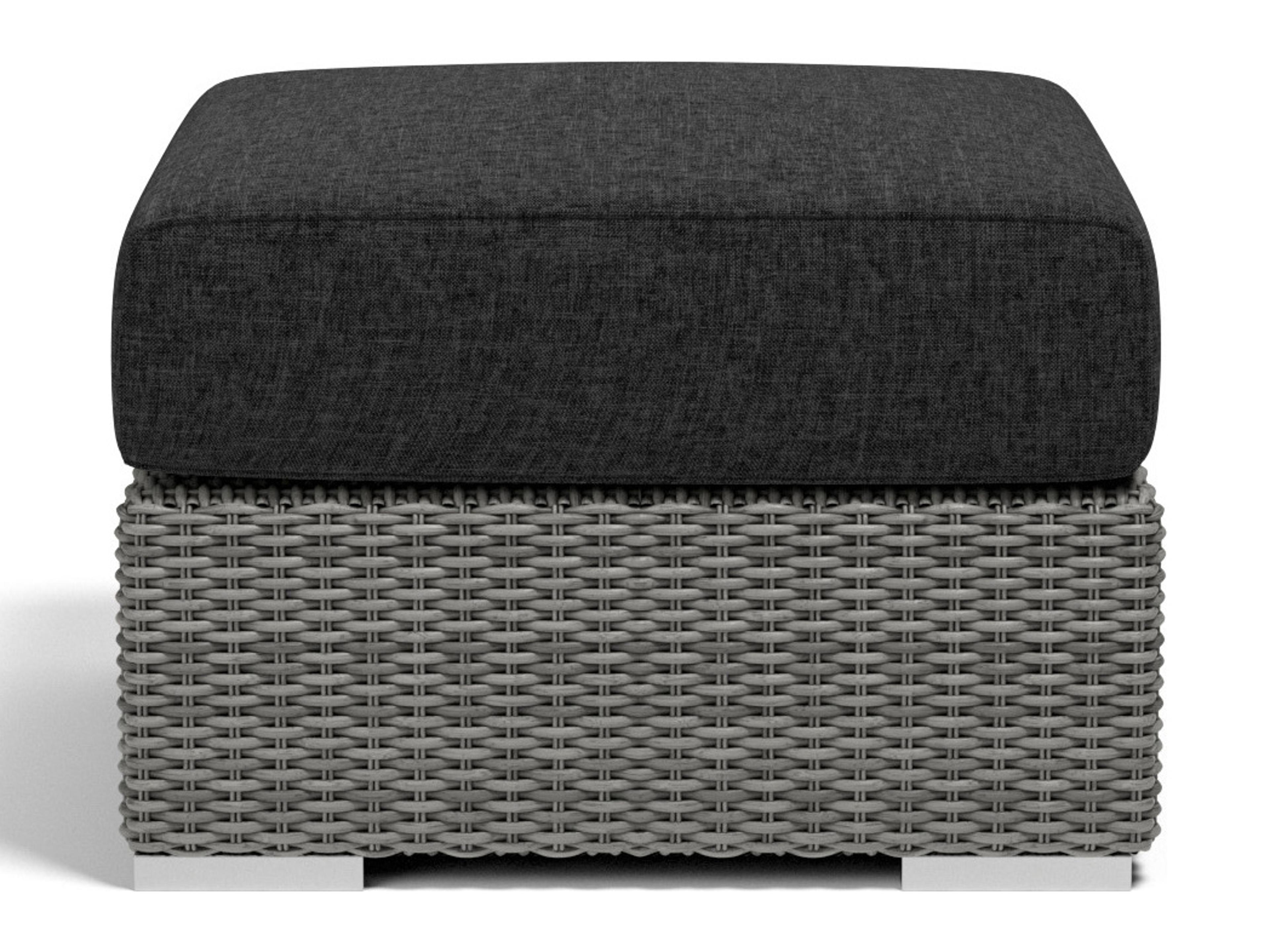 Sunset West Emerald II Wicker Outdoor Ottoman in Spectrum Carbon