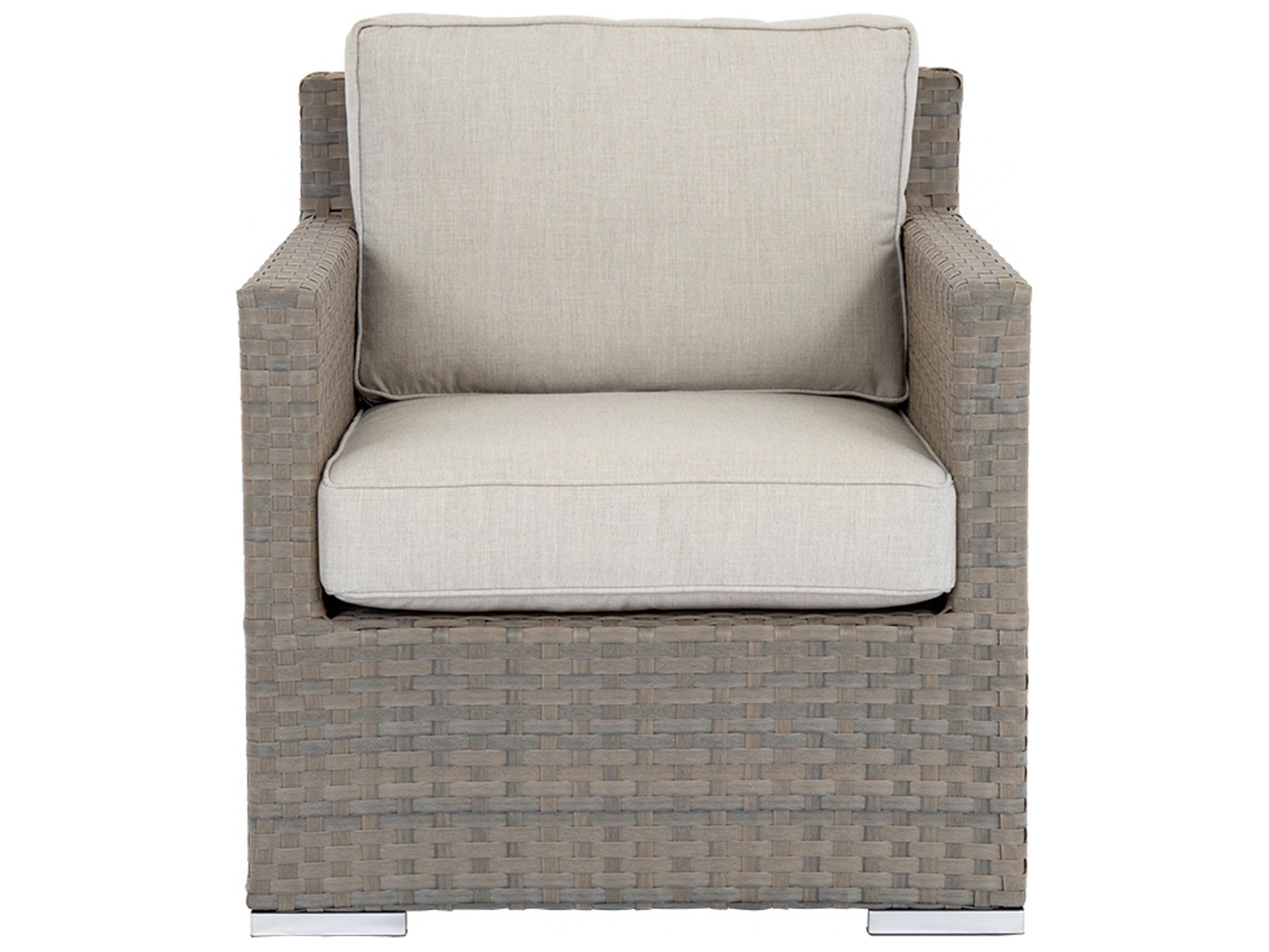 Sunset West Majorca Wicker Outdoor Lounge Chair in Cast Silver