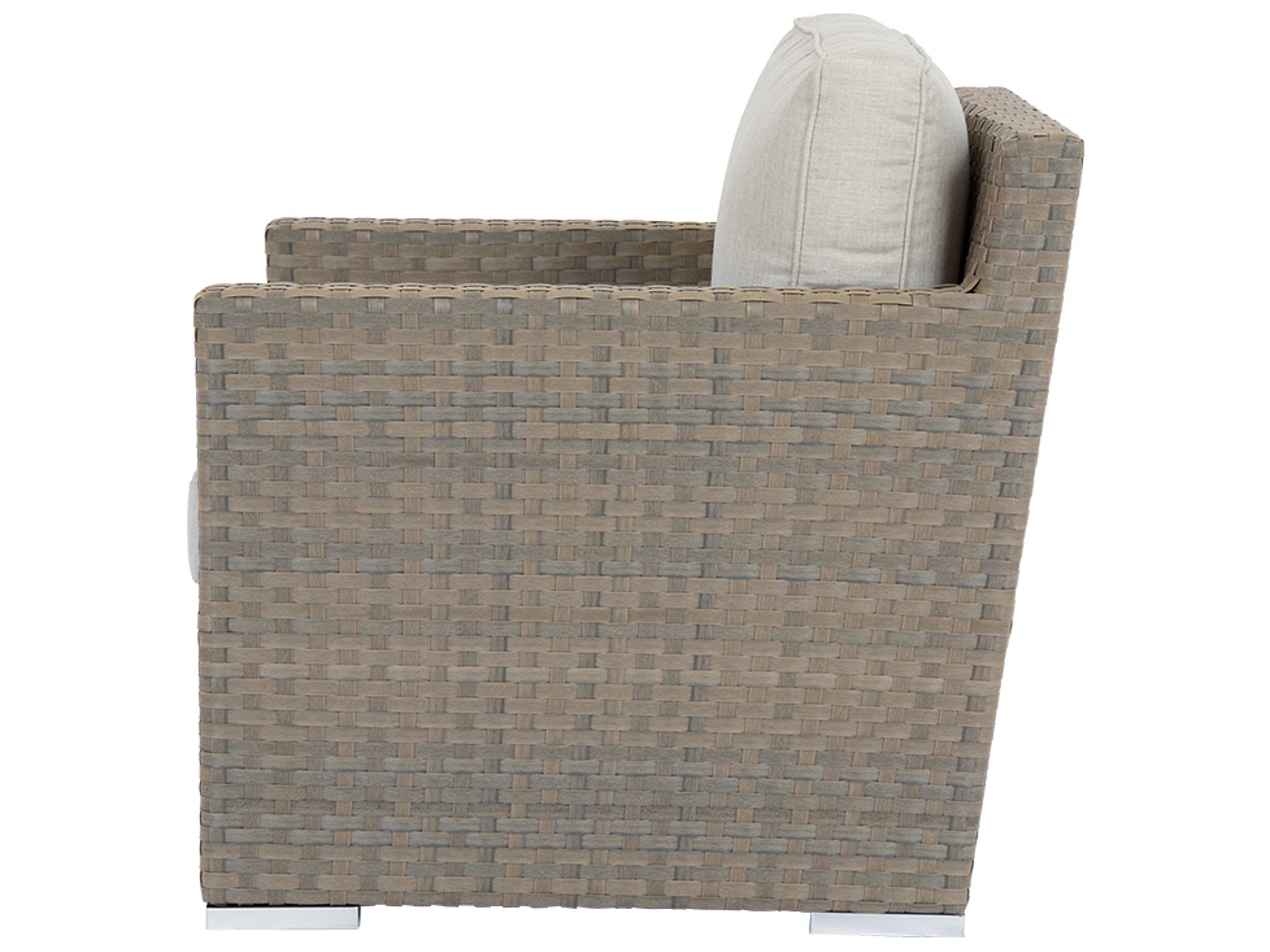 Sunset West Majorca Wicker Outdoor Lounge Chair in Cast Silver