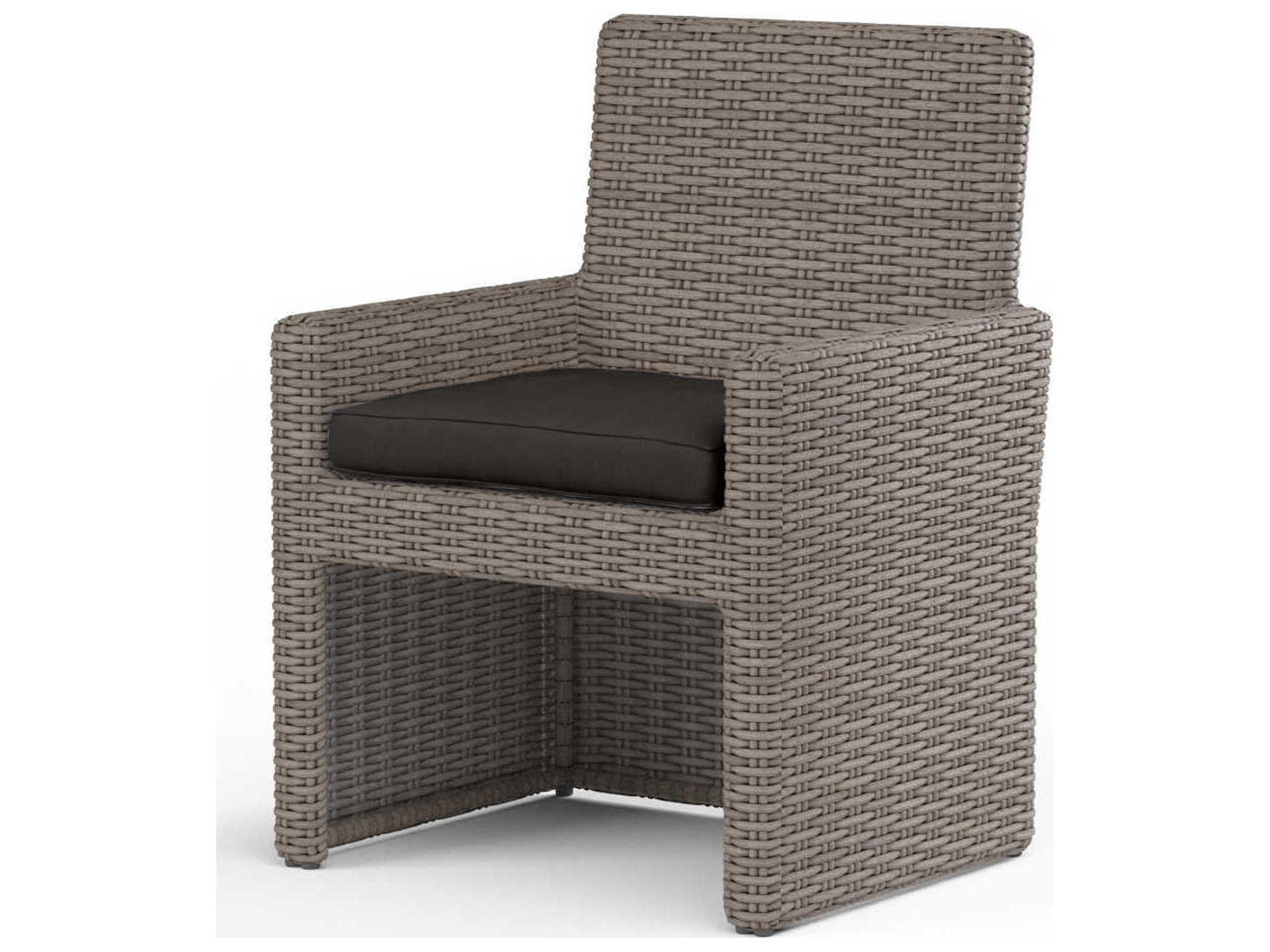 Montecito Driftwood Wicker Cushion Dining Chair