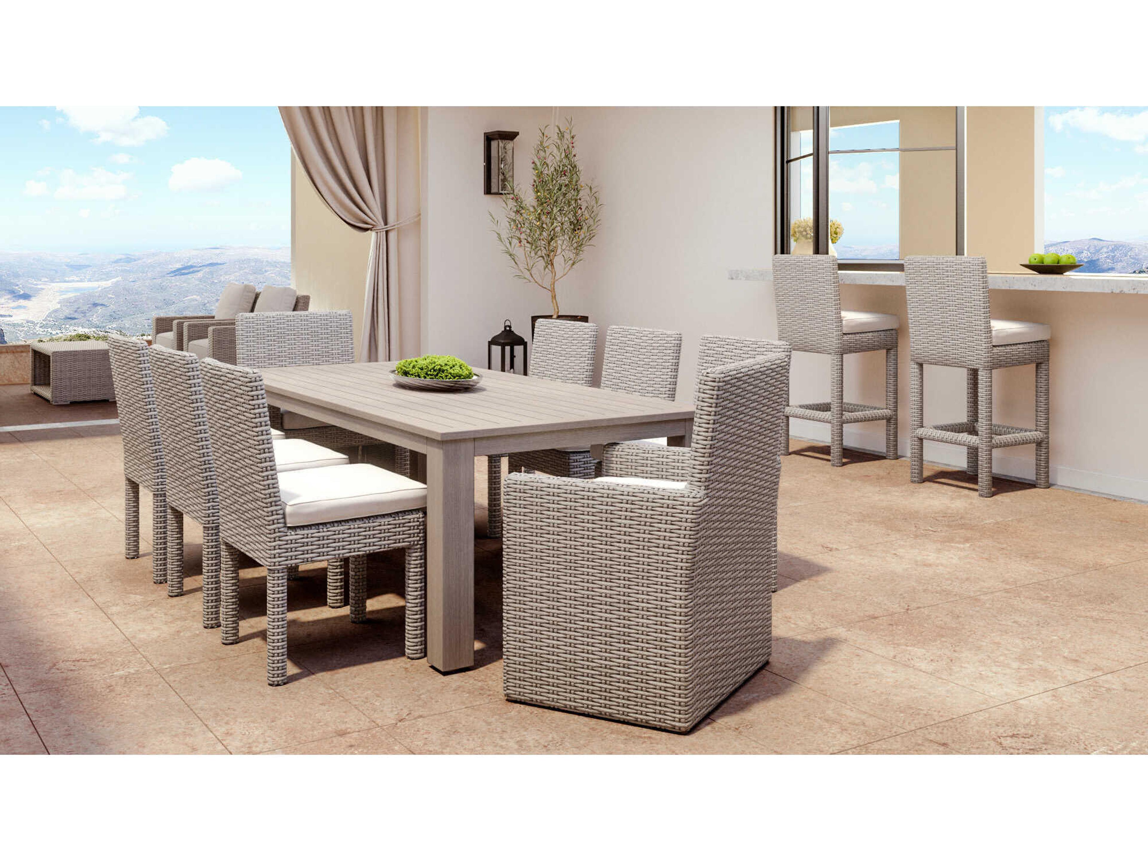 Sunset West Montecito Driftwood Wicker Cushion Dining Chair