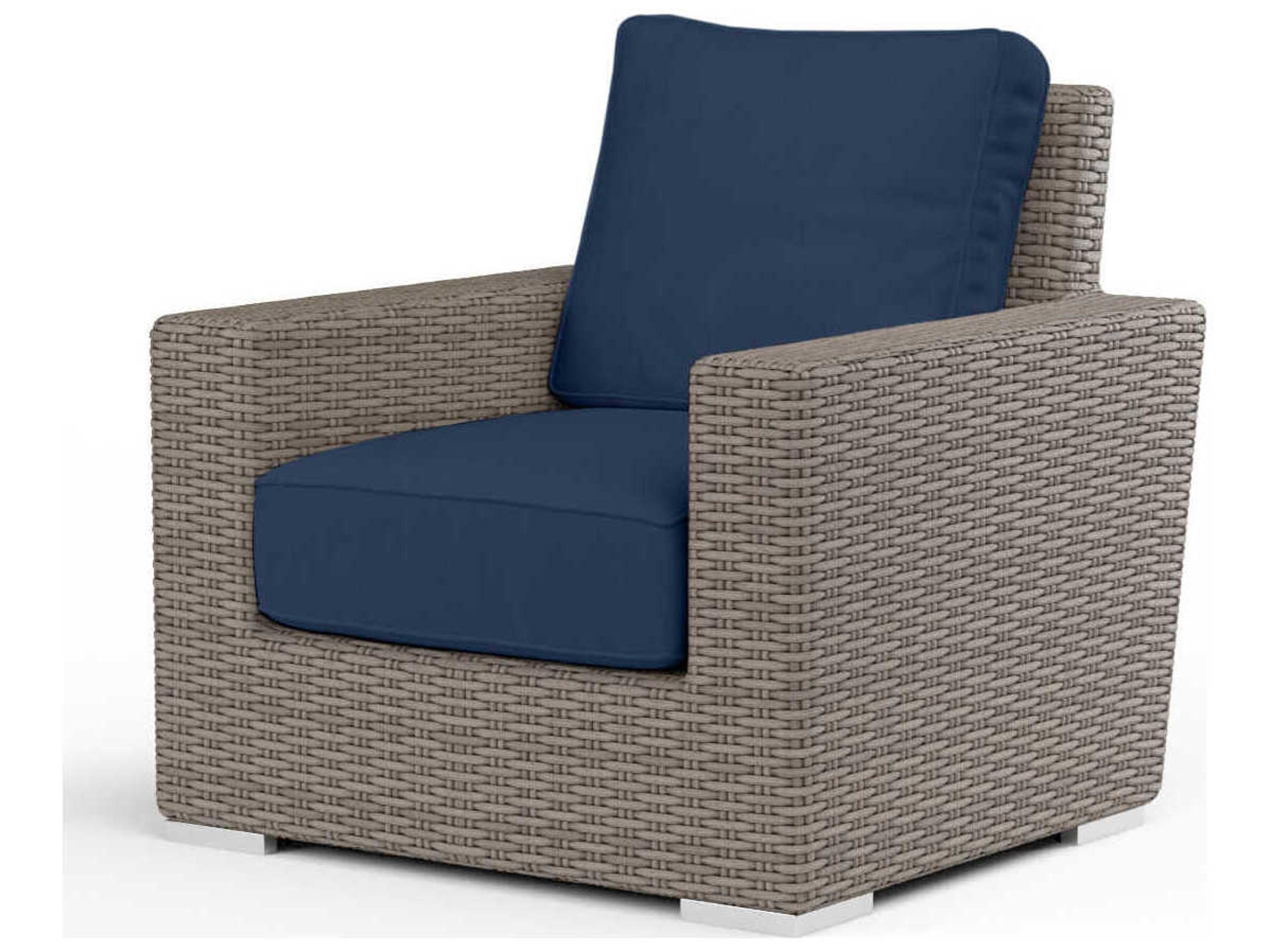 Montecito Driftwood Wicker Cushion Lounge Chair