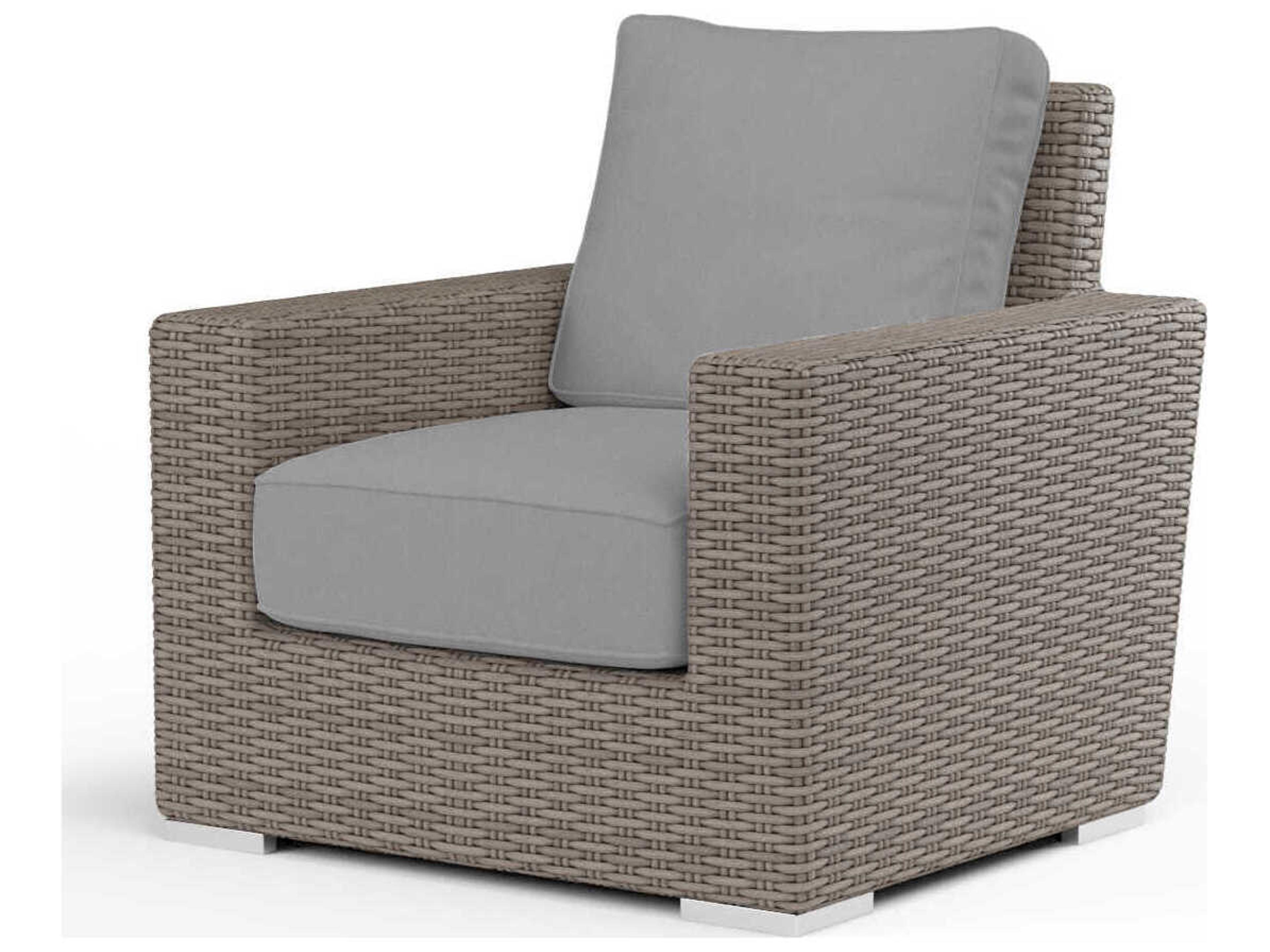 Montecito Driftwood Wicker Cushion Lounge Chair