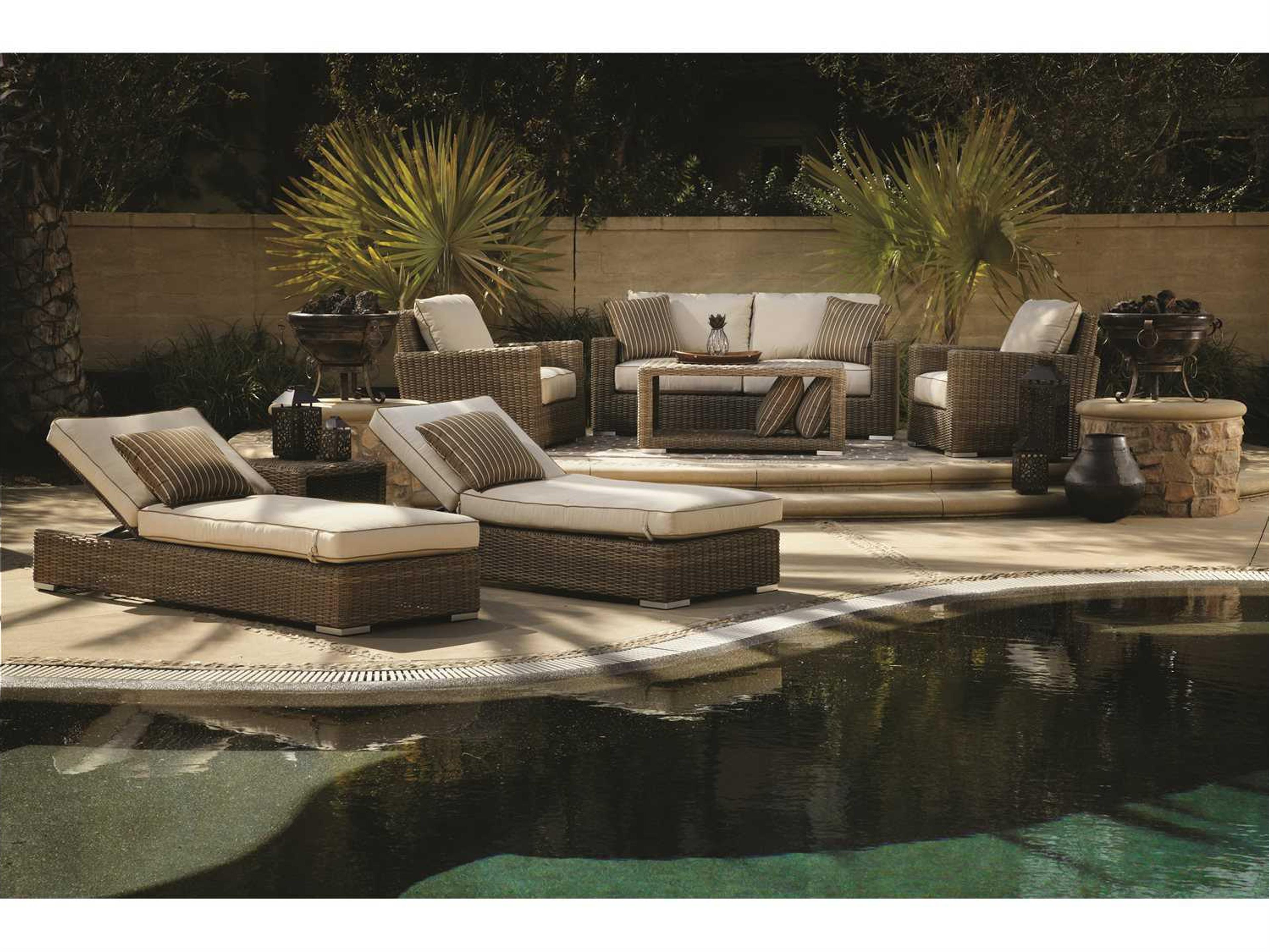 Sunset West Coronado Wicker Cushion Chaise Lounge