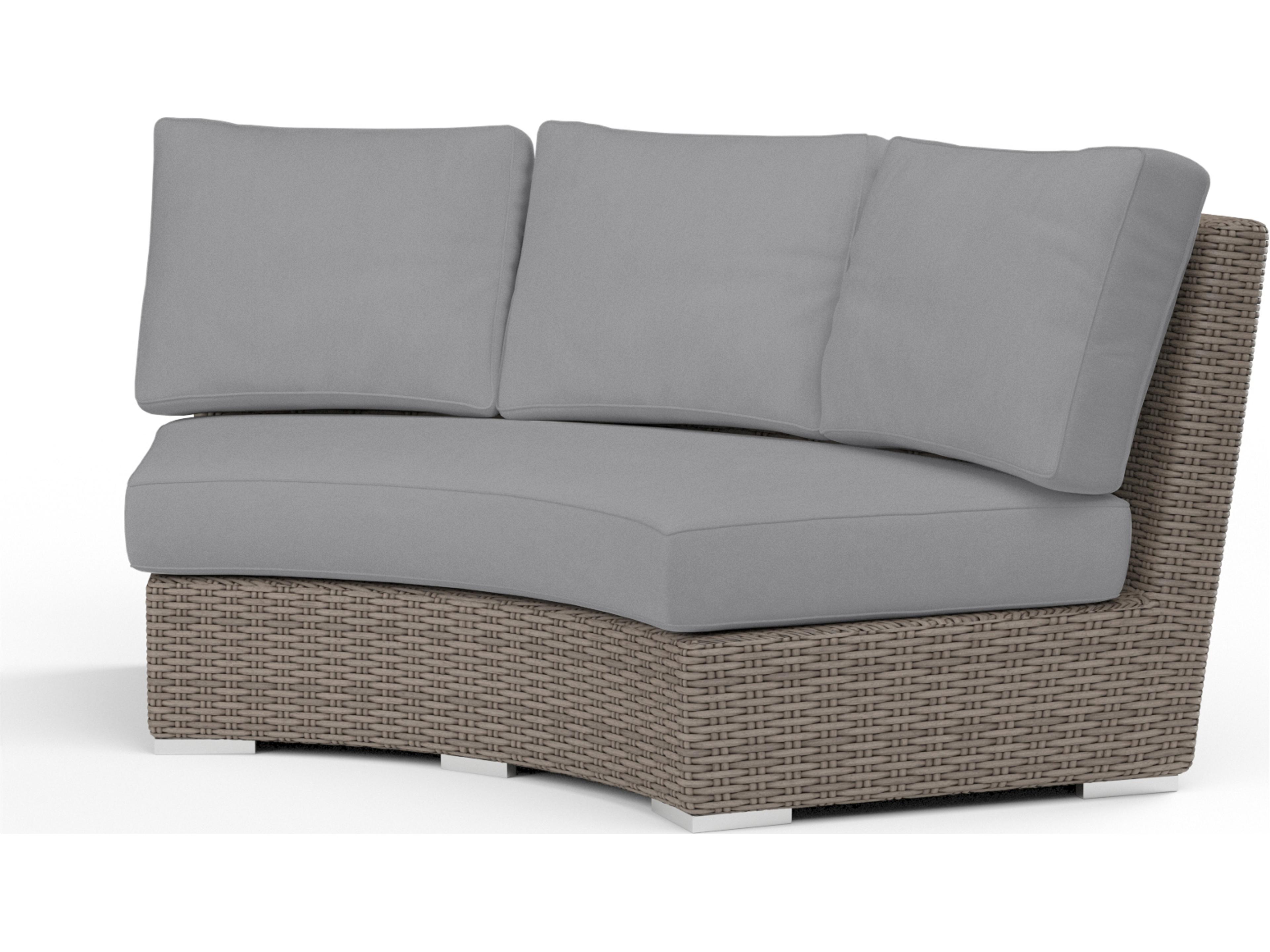 Sunset West Coronado Wicker Curved Outdoor Patio Loveseat
