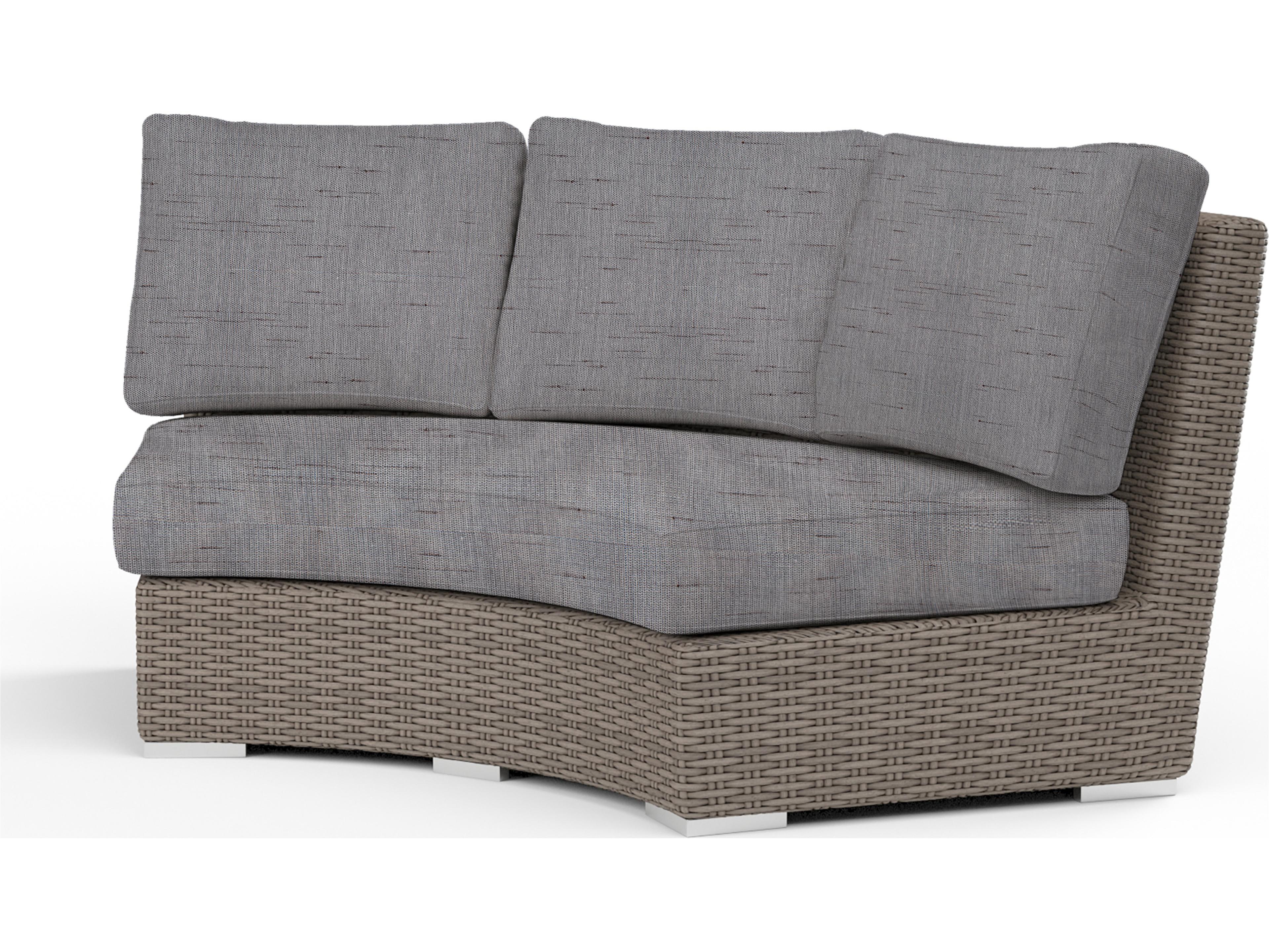 Sunset West Coronado Wicker Curved Outdoor Patio Loveseat