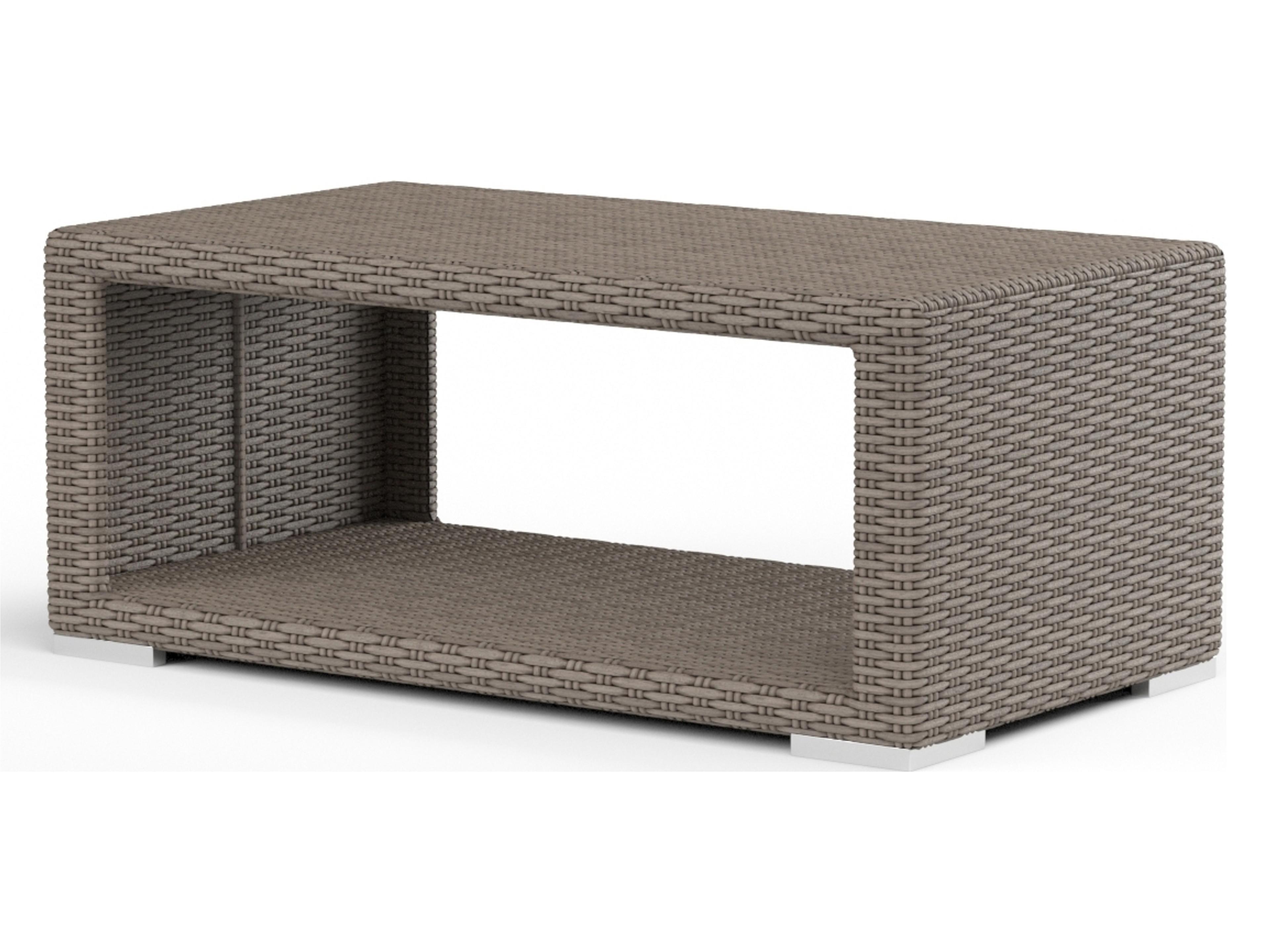 Sunset West Coronado Tables- As Pictured Driftwood Wicker Rectangular Coffee Table