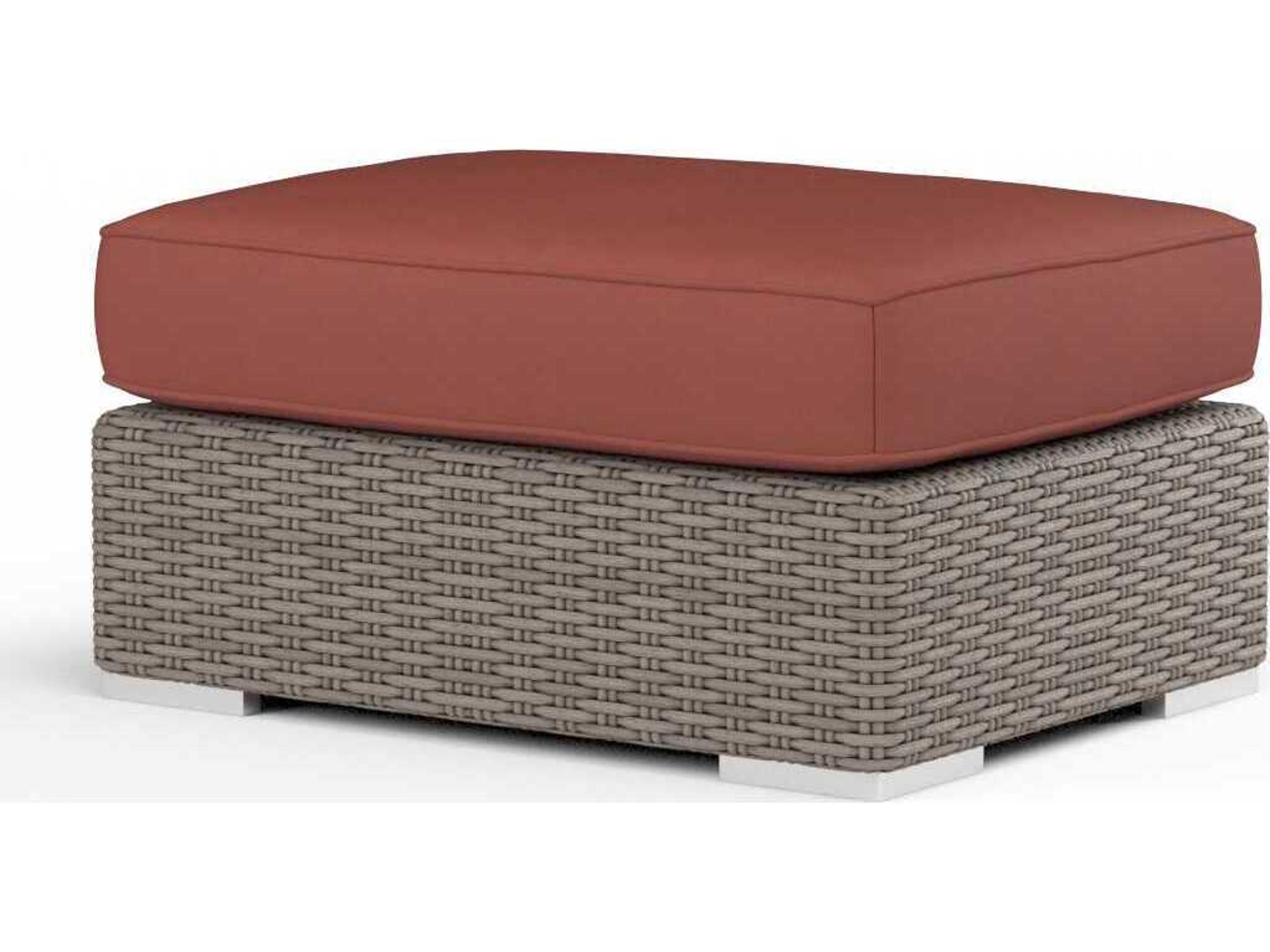 Sunset West Montecito Driftwood Wicker Cushion Ottoman