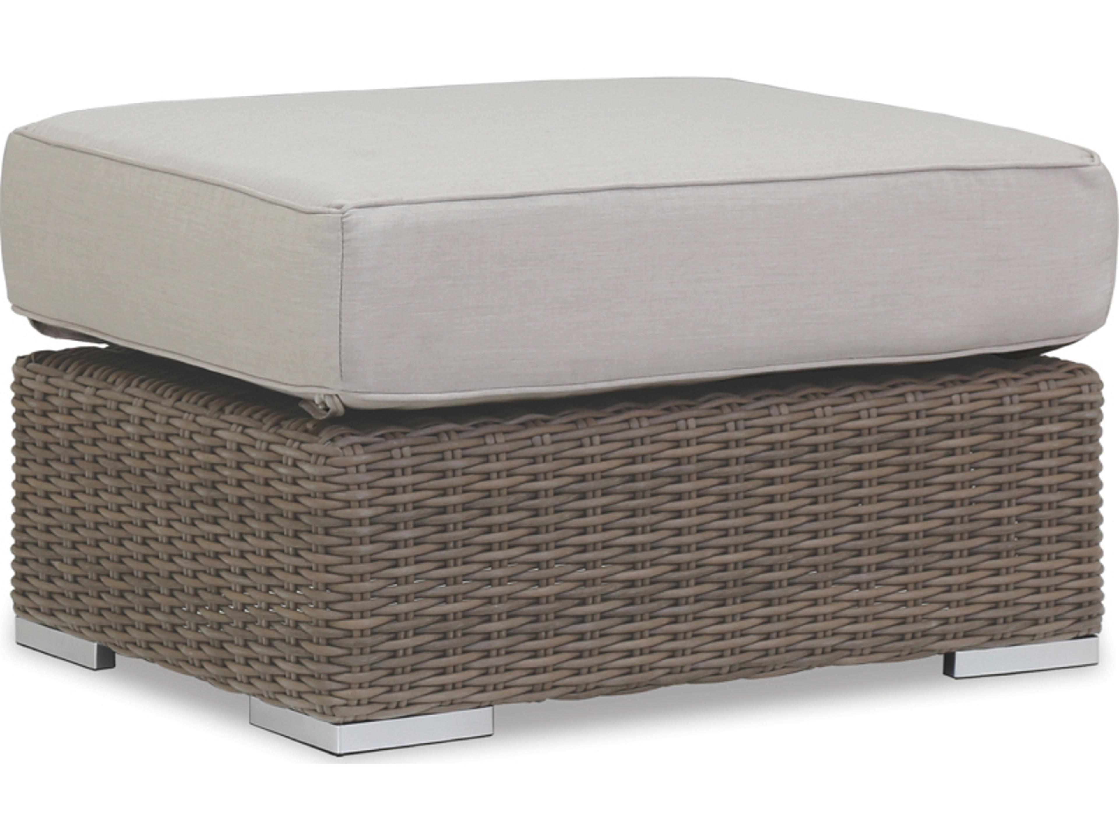 Coronado Wicker Ottoman Driftwood Outdoor