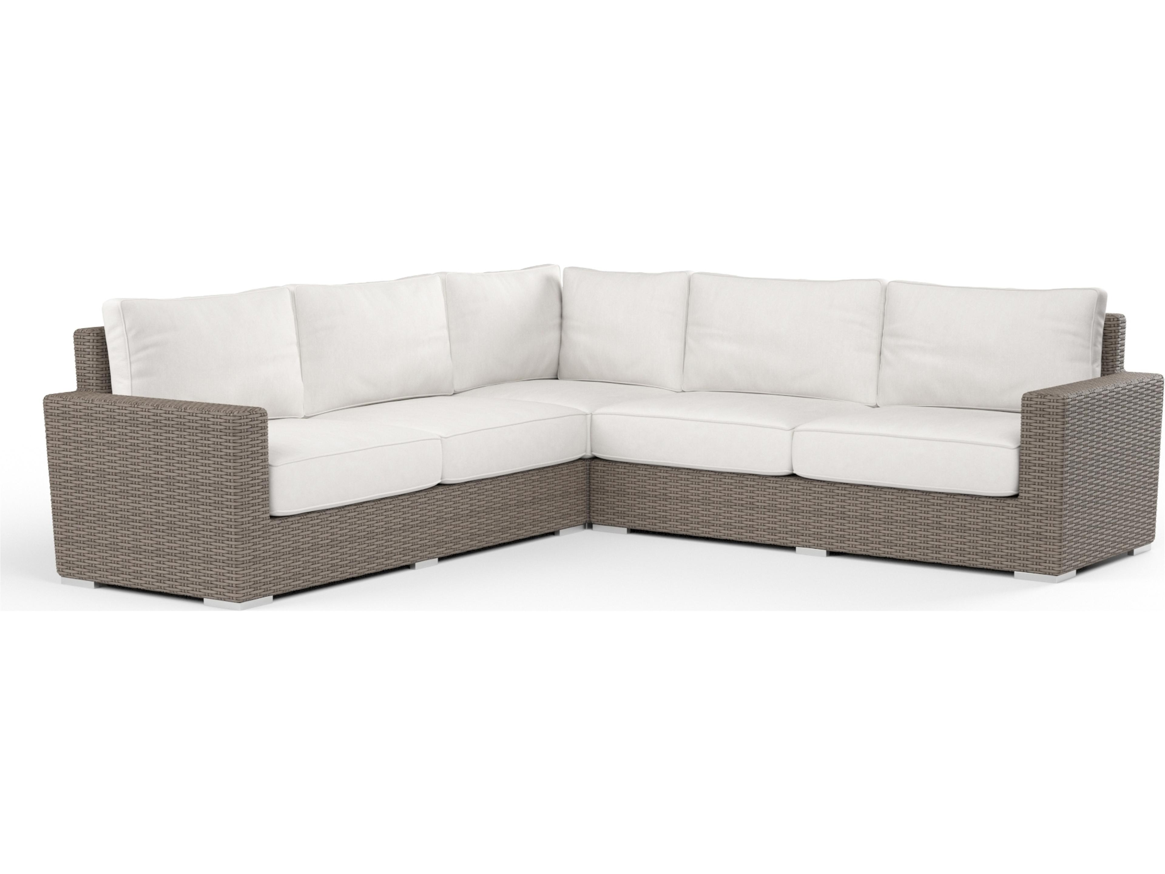 Sunset West Coronado- As Pictured Driftwood Wicker Cushion Lounge Set