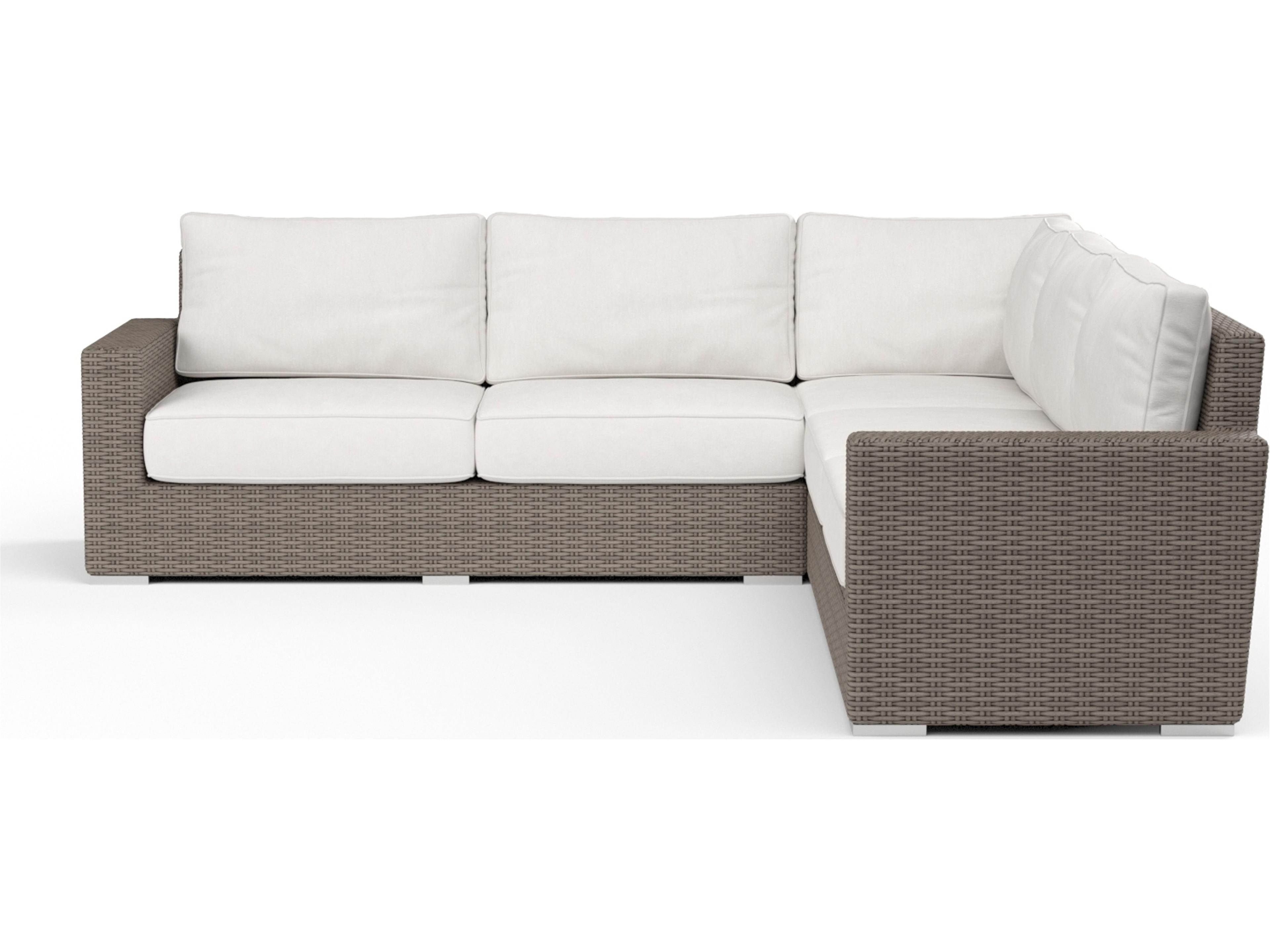 Sunset West Coronado- As Pictured Driftwood Wicker Cushion Lounge Set