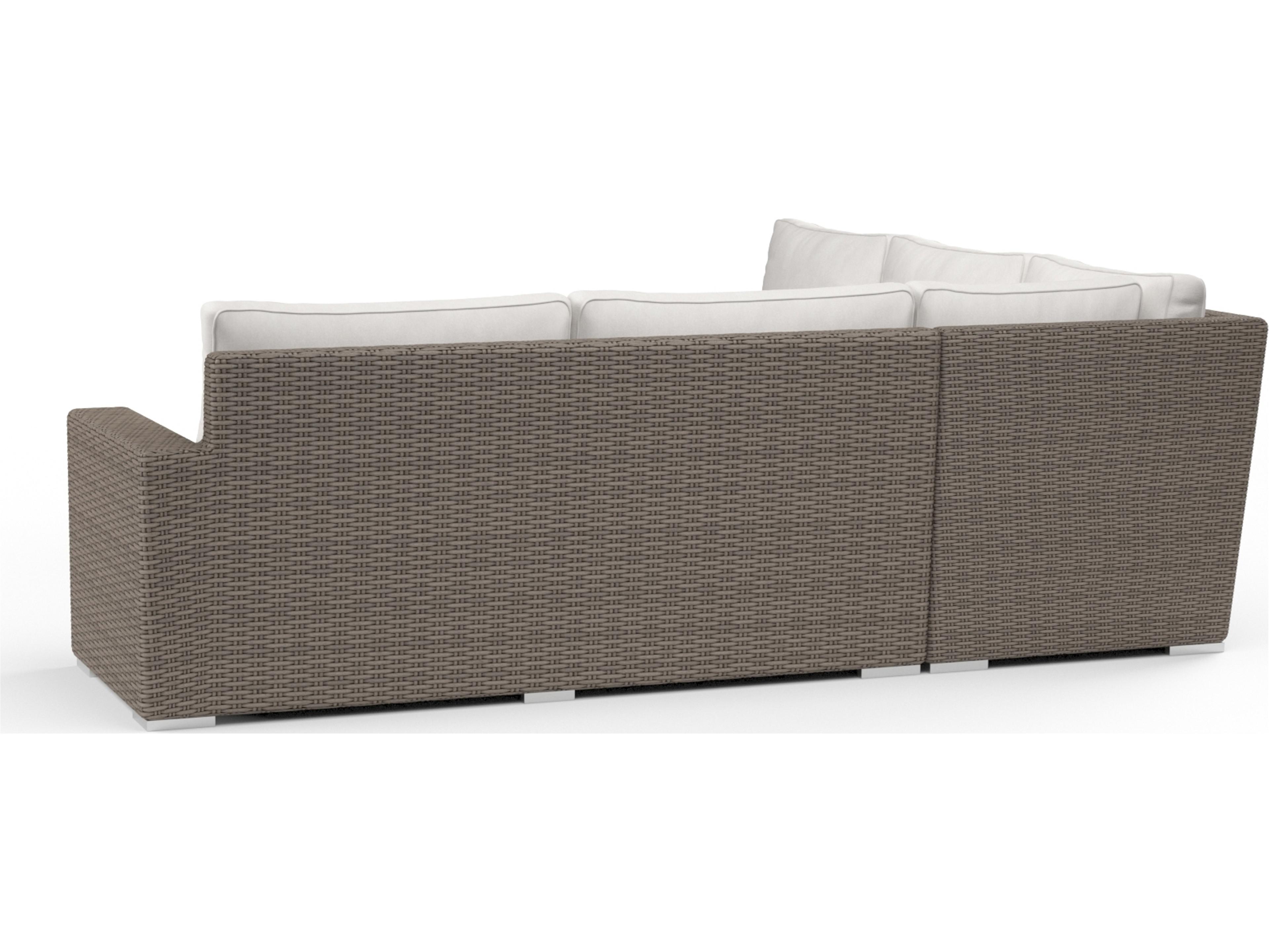 Sunset West Coronado- As Pictured Driftwood Wicker Cushion Lounge Set