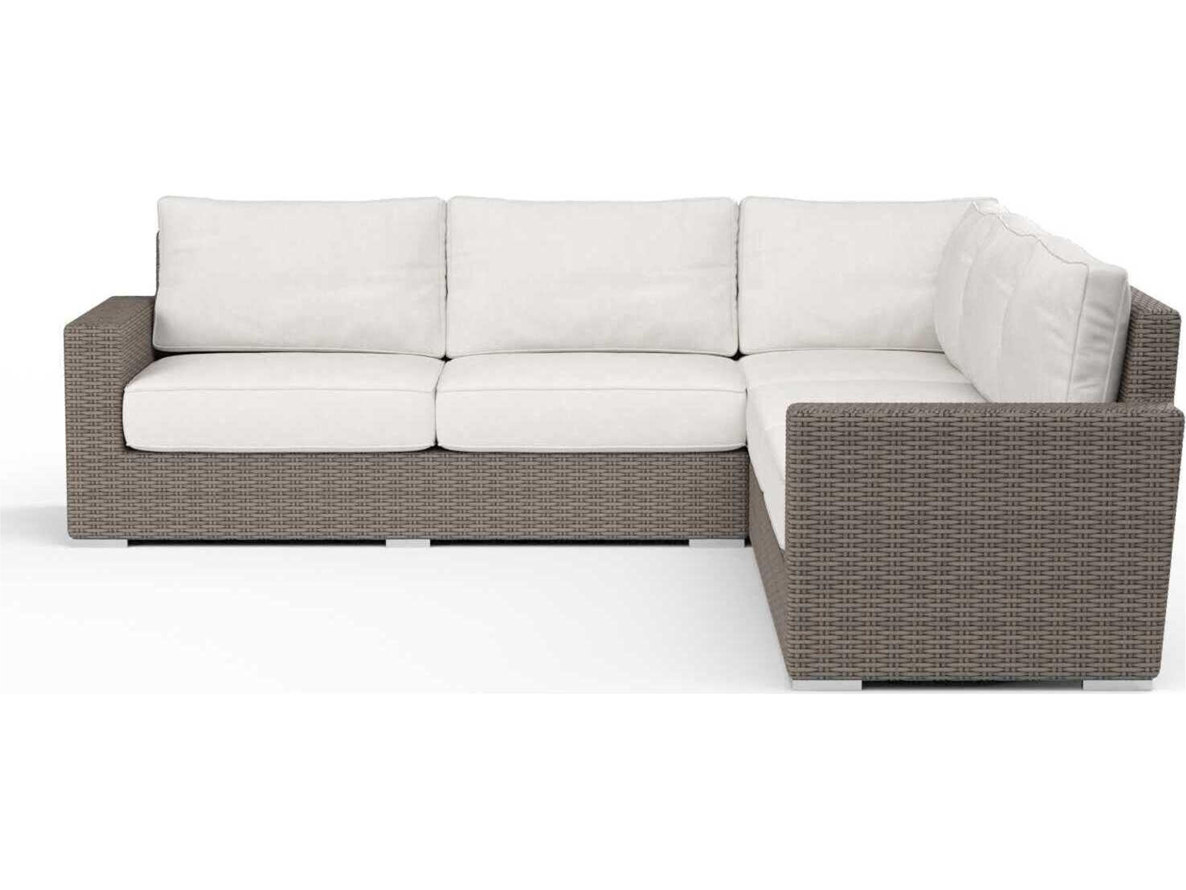 Sunset West Coronado Driftwood Wicker Cushion Sofa