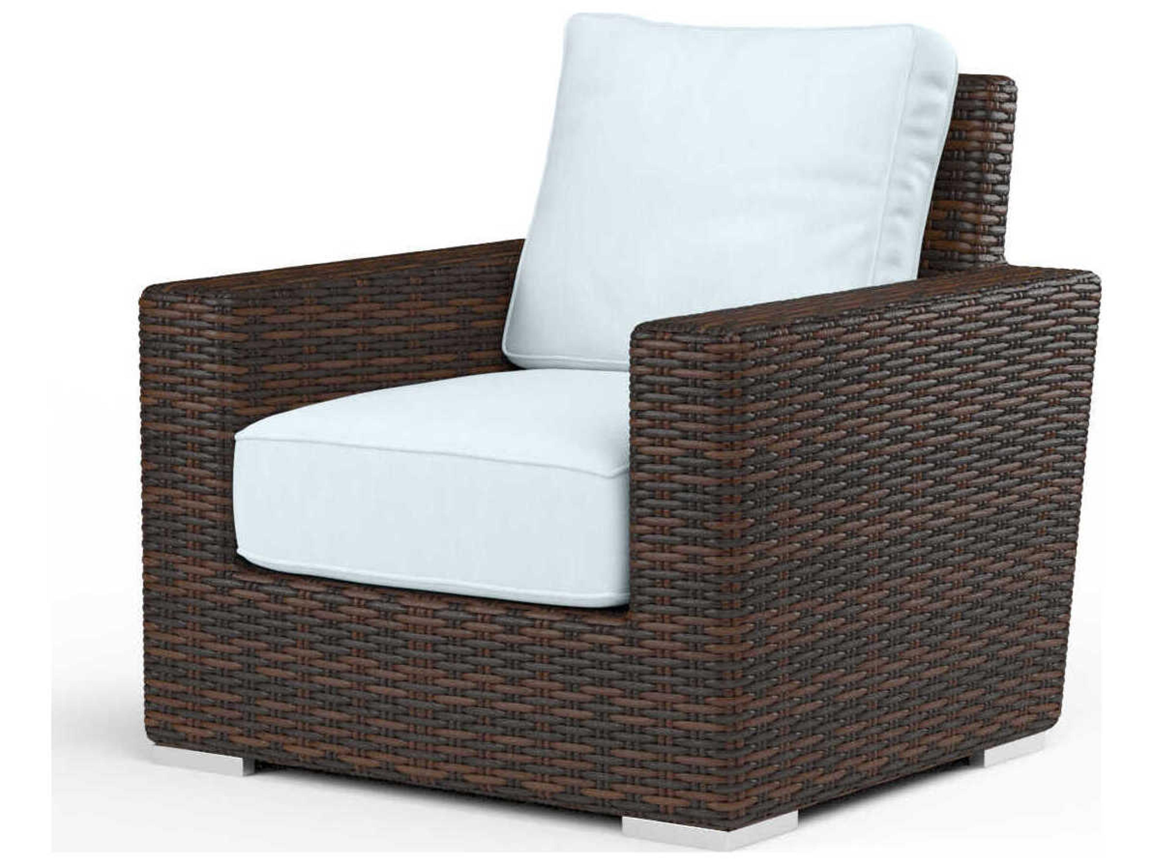 Montecito Cognac Wicker Cushion Lounge Chair