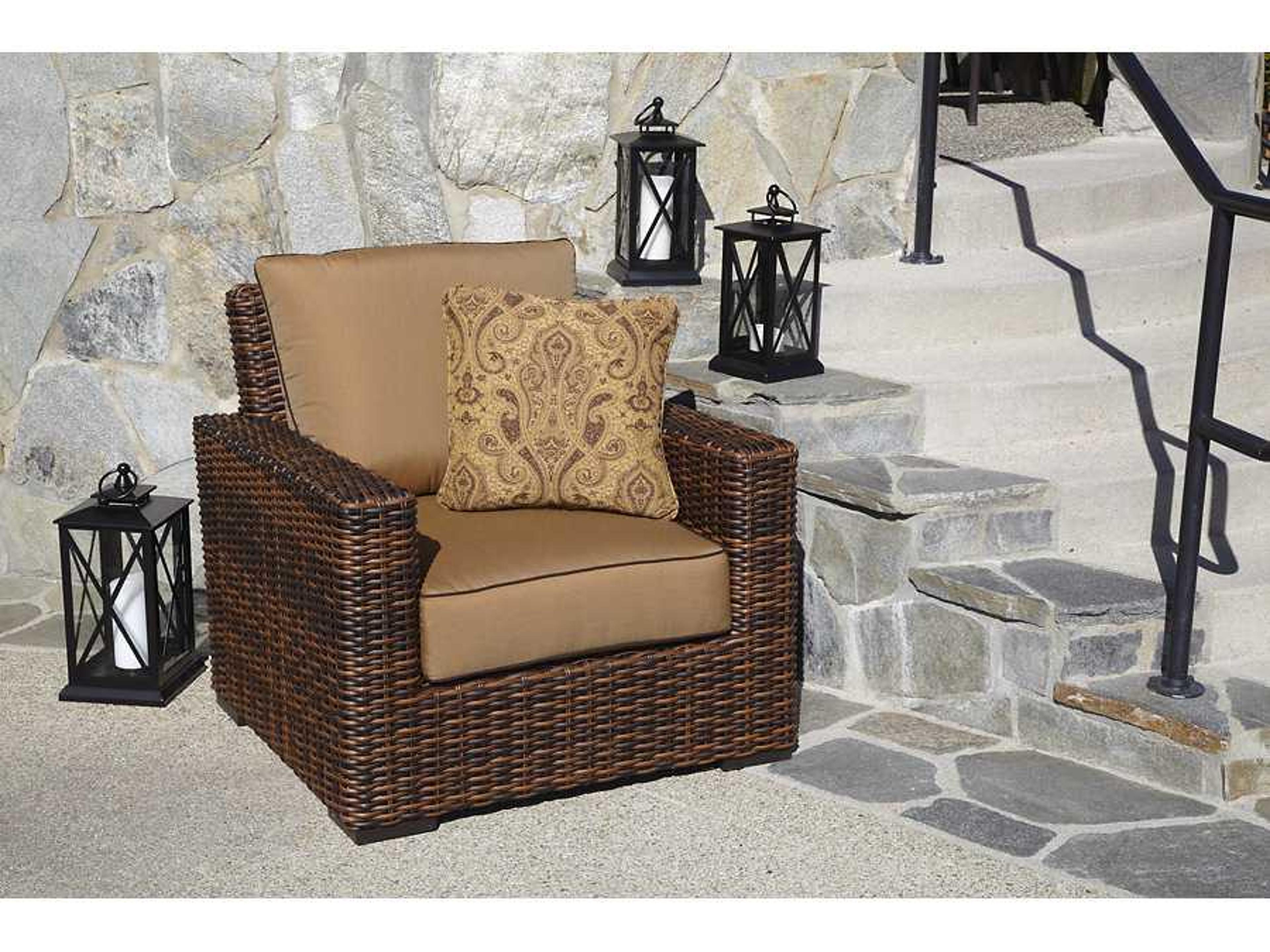 Sunset West Quick Ship Montecito Wicker Cushion Lounge Chair