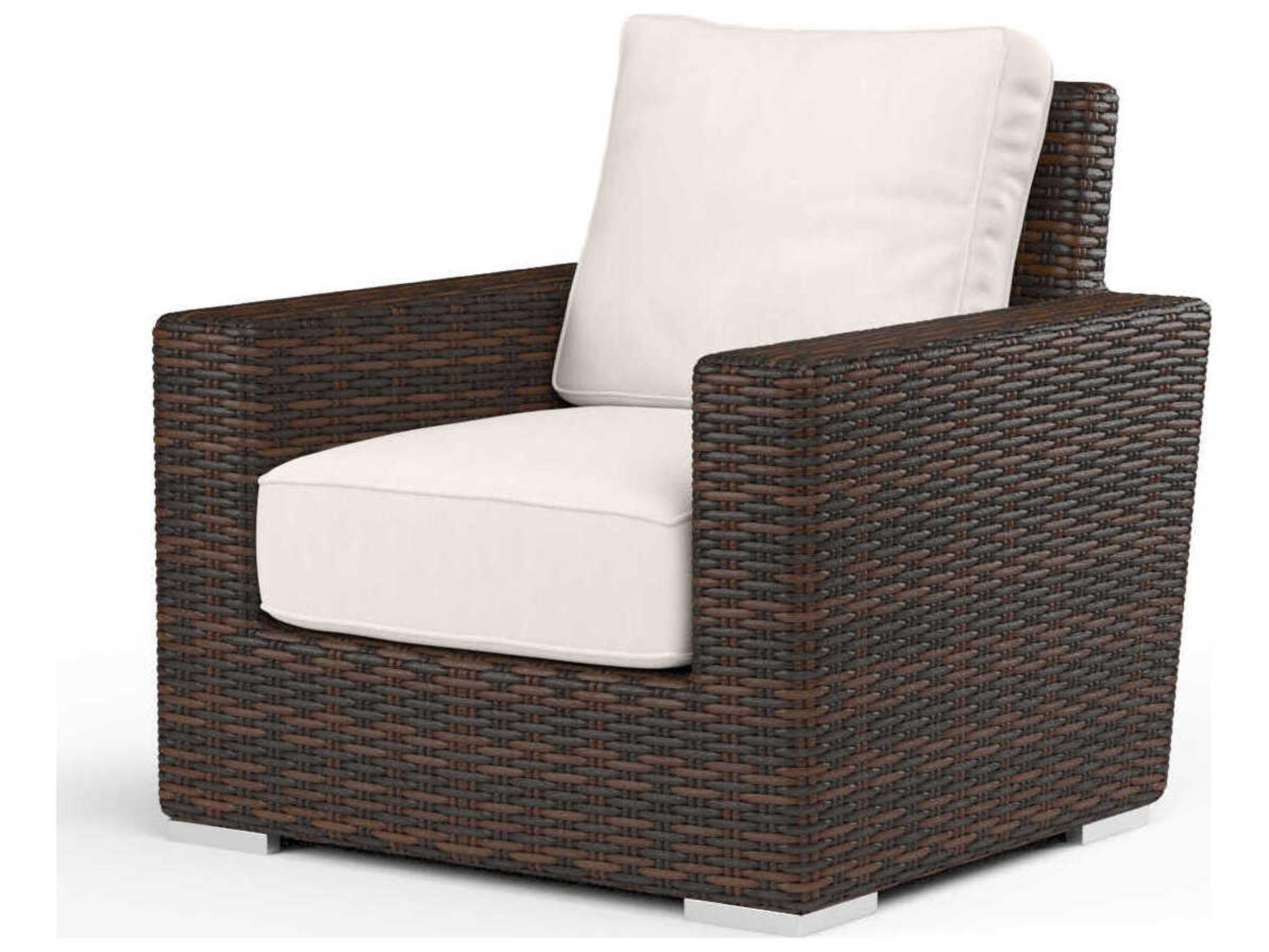 Montecito Cognac Wicker Cushion Lounge Chair