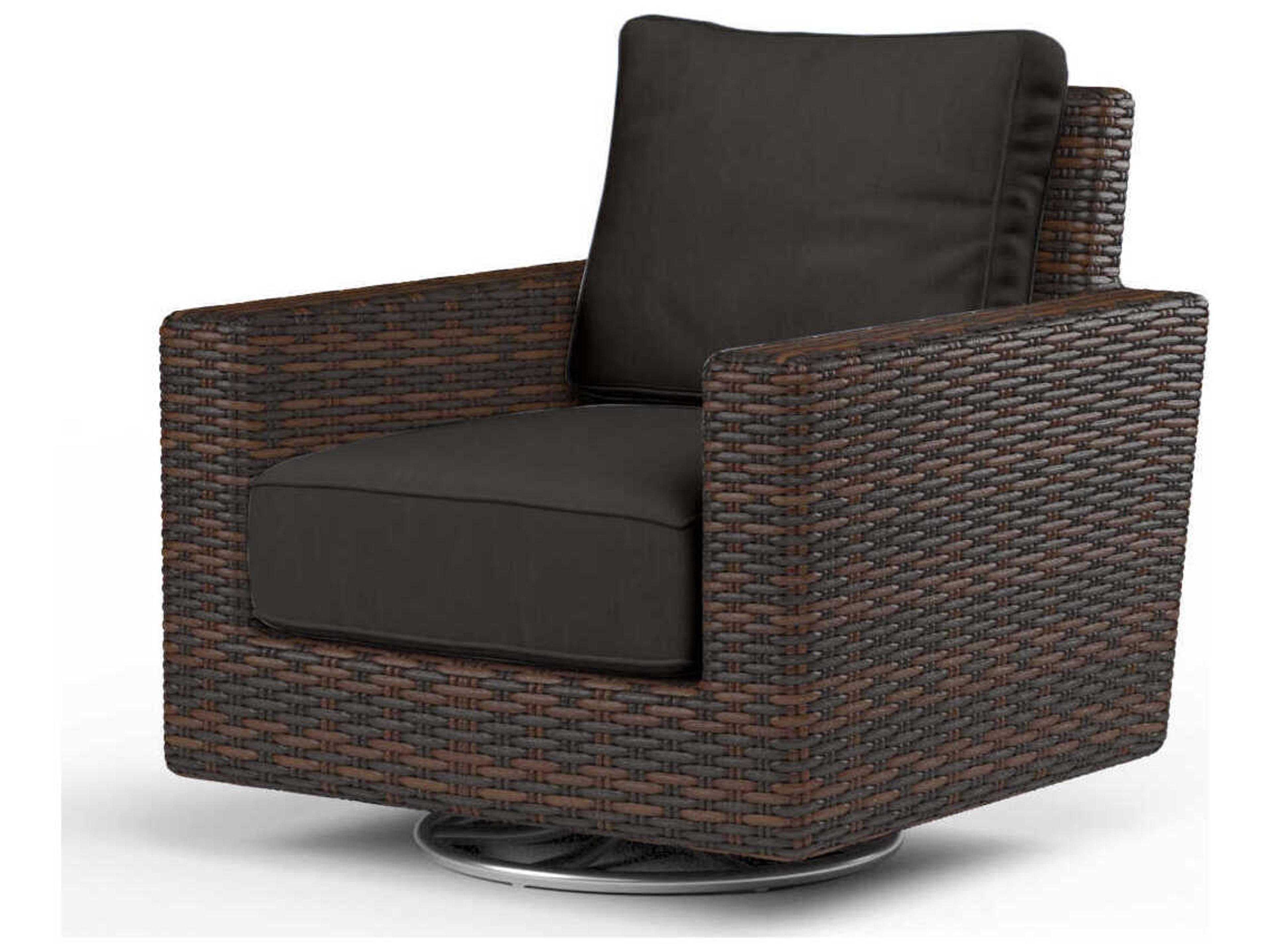 Montecito Cognac Wicker Cushion Lounge Chair