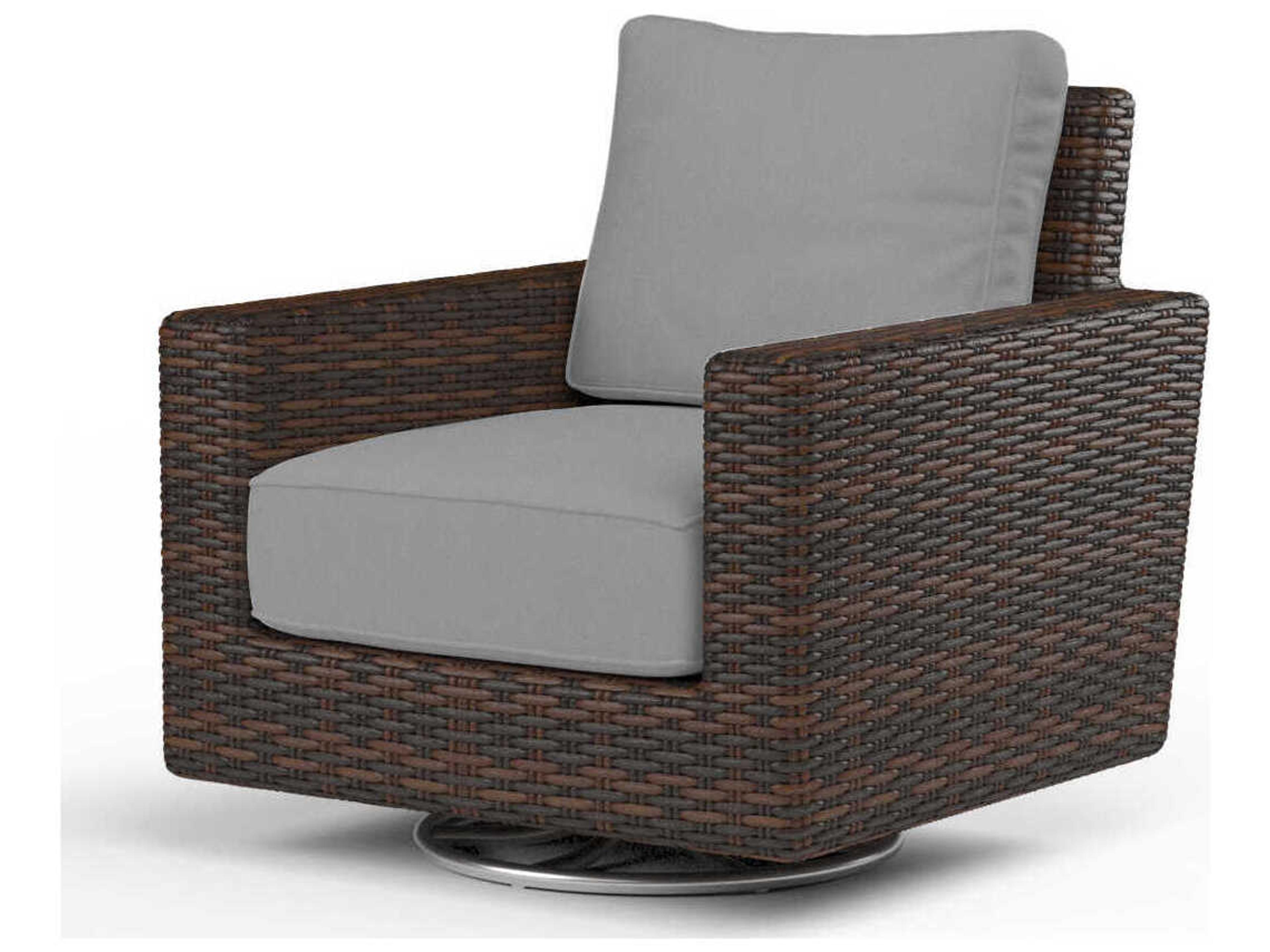 Montecito Cognac Wicker Cushion Lounge Chair