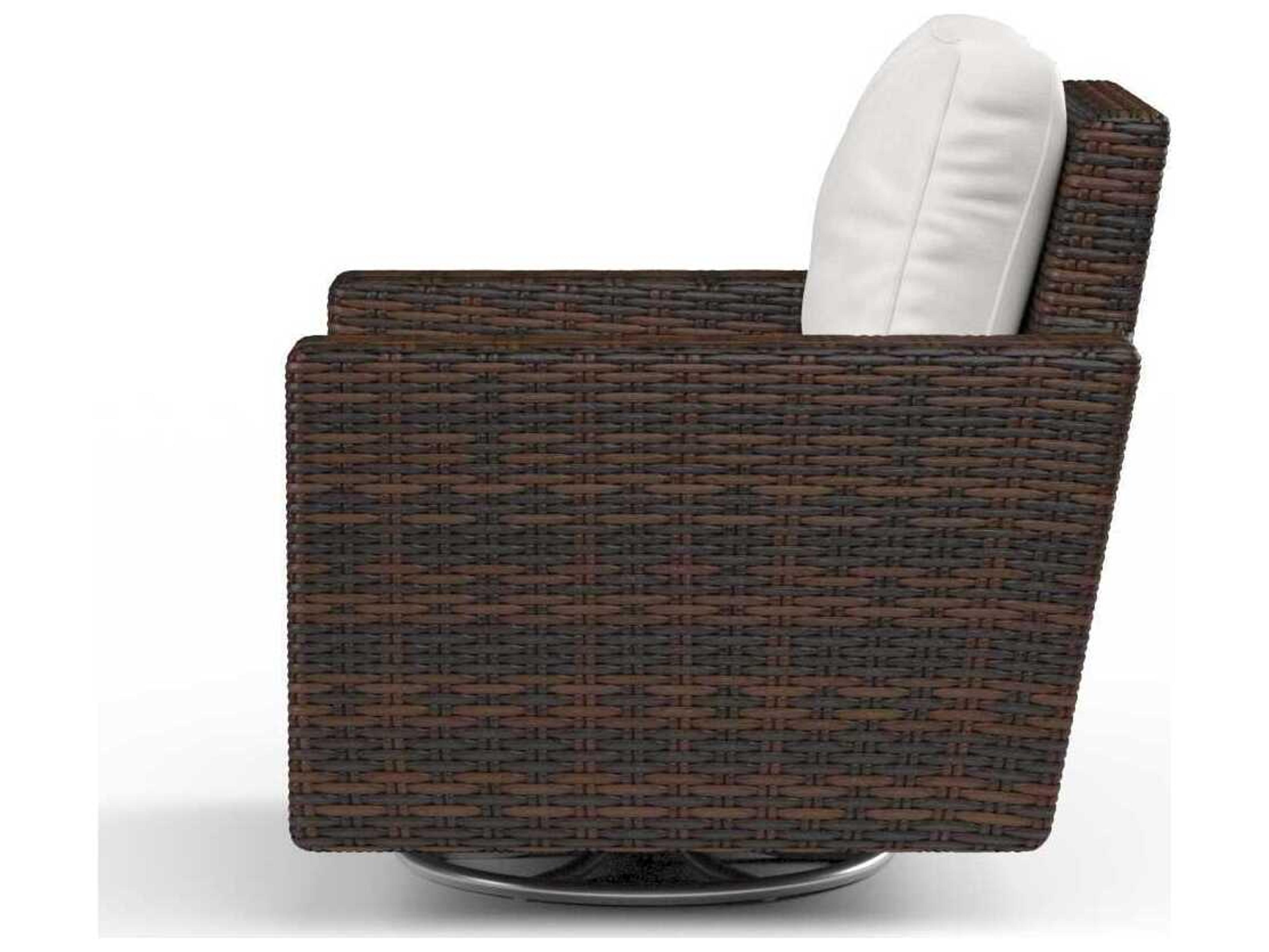 Sunset West Montecito Dark Wood Wicker Cushion Lounge Chair