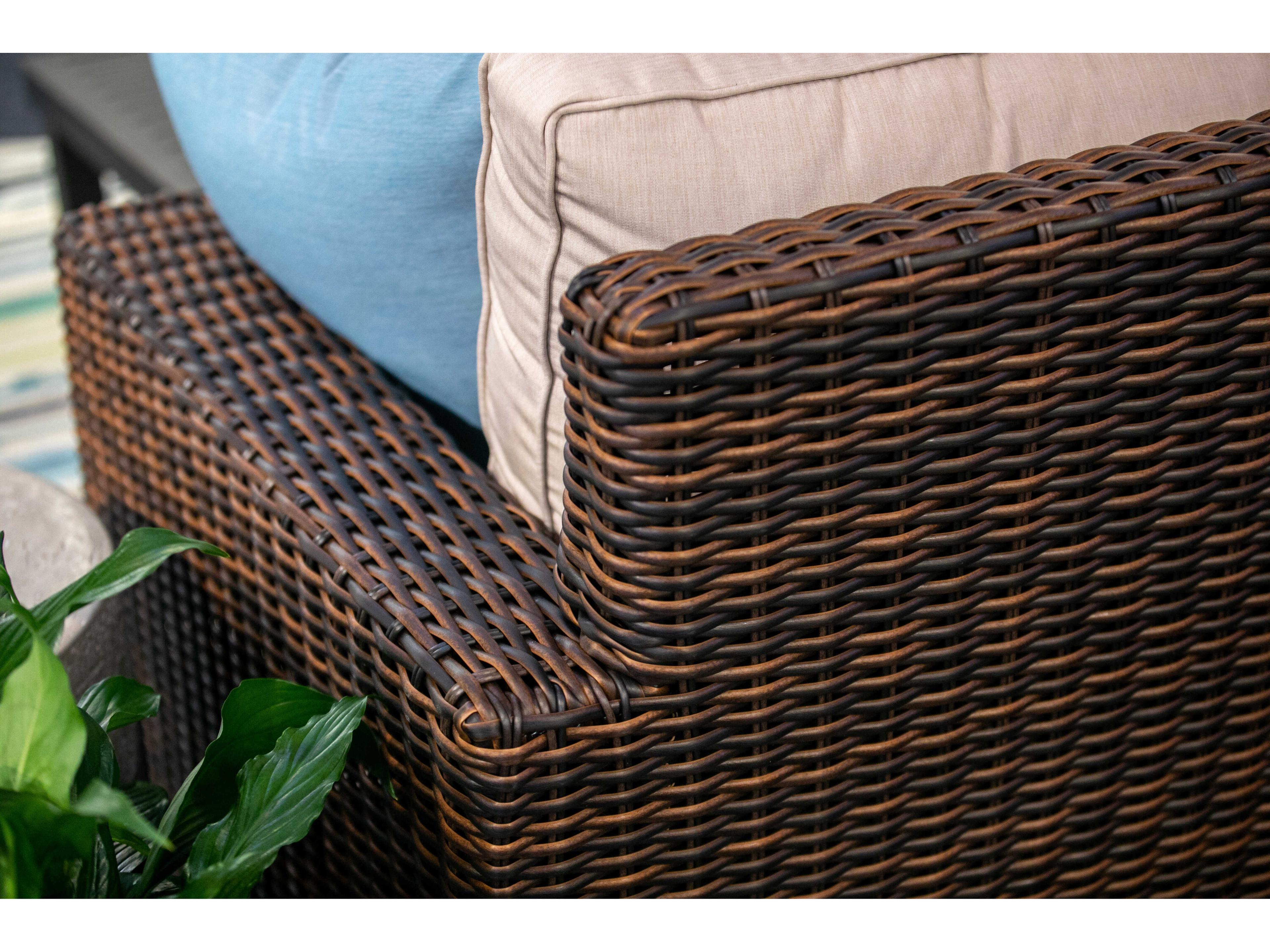 Sunset West Montecito Cognac Wicker Cushion Loveseat